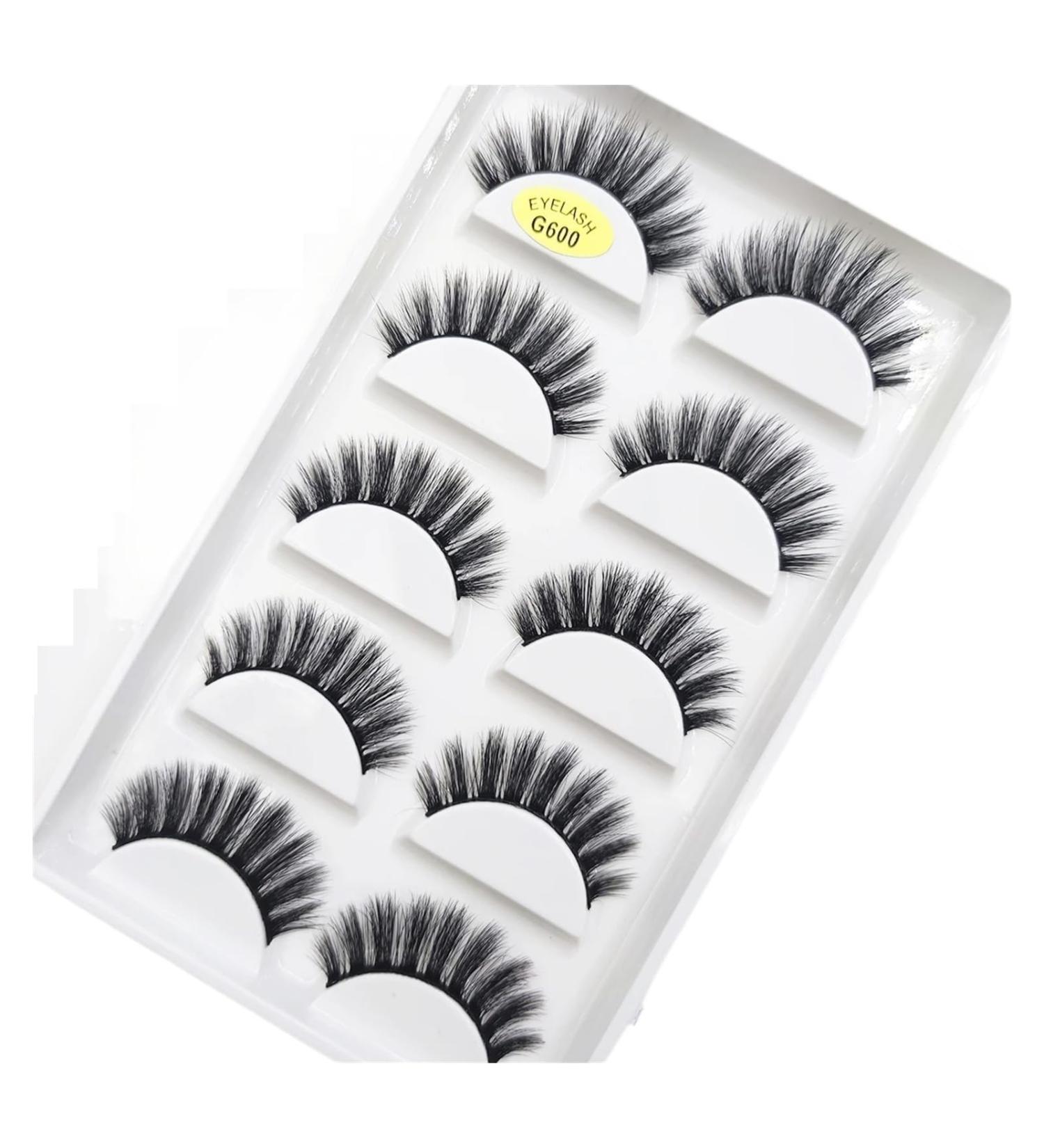 UAMOU 10/50/100 Boxes 5 Pairs Natural False Eyelashes Fake Lashes Makeup 3d Mink Extension Eyelash Mink Eyelashes Faux Cils Maquiagem Cheerfully (Color : G600 5Pairs Size : 50Boxes 250 Pairs) - Buy Online on GoSupps.com