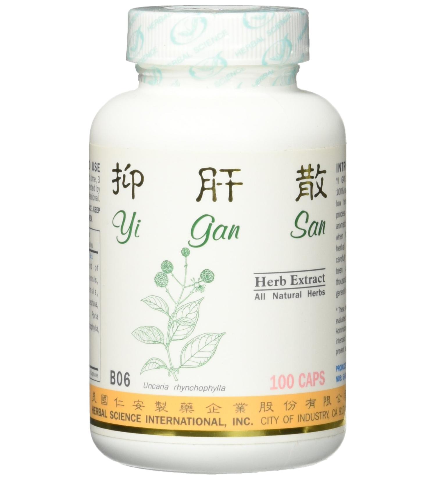 Liver Soother Dietary Supplement 500mg 100 Capsules (Yi Gan San) B06 100% Natural Herbs