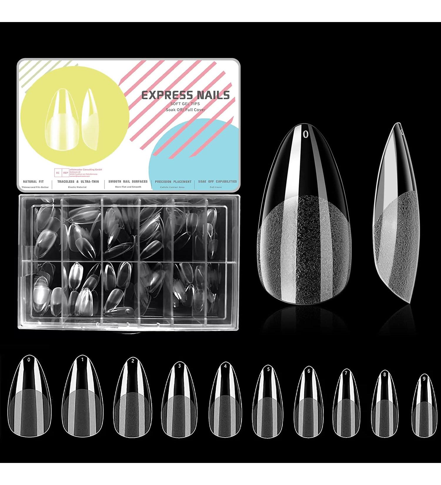 500 Almond Nail Tips - Acrylic Artificial Nails | 10 Sizes for Women & Girls - Premium Quality - Buy Online on GoSupps.com