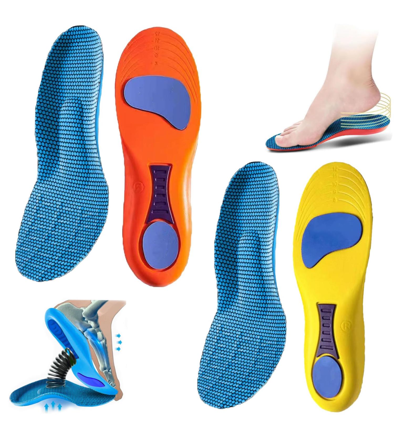 OVEALLGO Norelie Insole - Comfy Ortho Inserts for Arch Support & Pressure Relief (Yellow+Orange Size 35-36) - Best Comfort Solutions for All-Day Wear - Buy Online on GoSupps.com