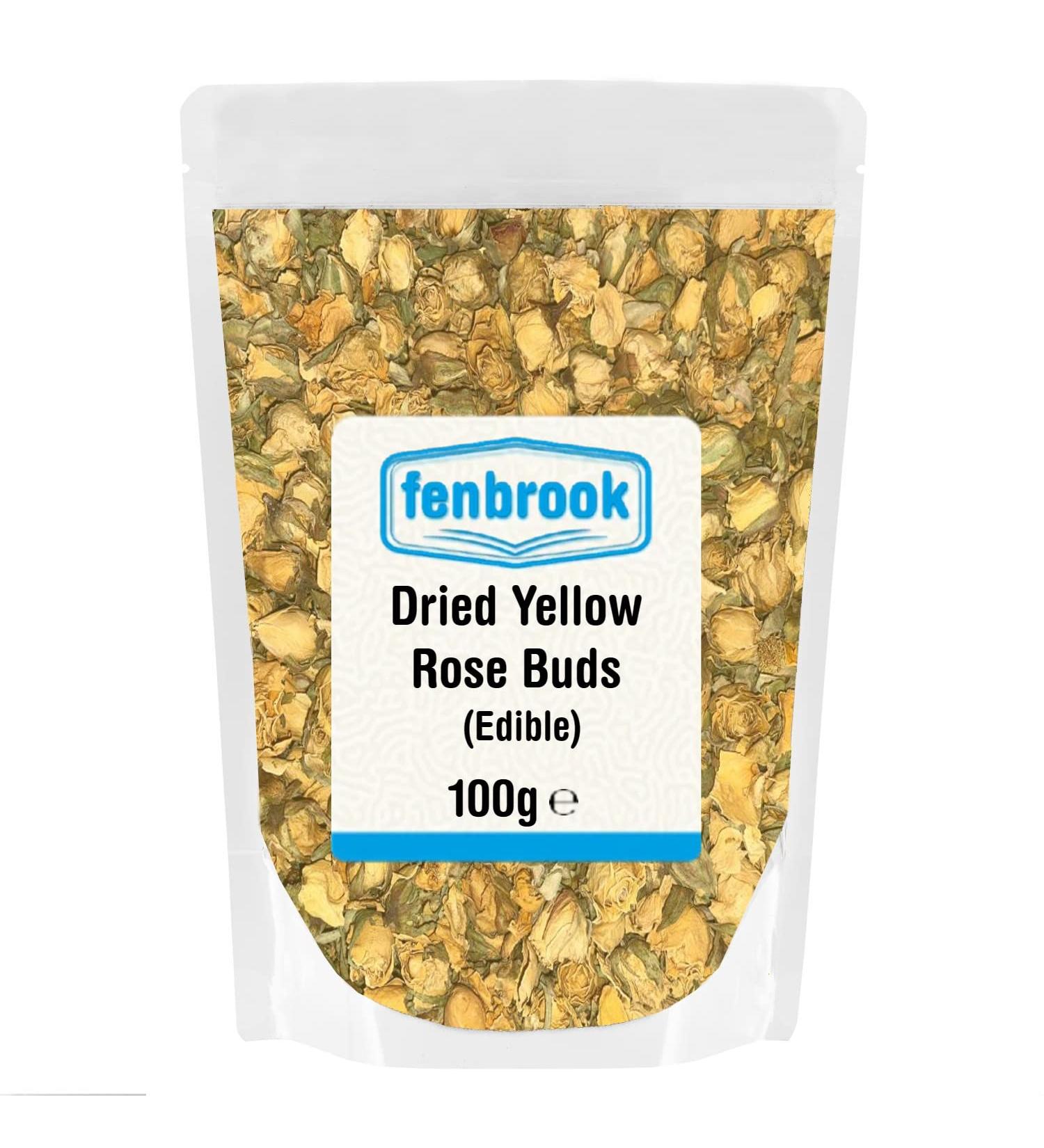 Dried Yellow Rose Buds (Edible) 100g by Fenbrook