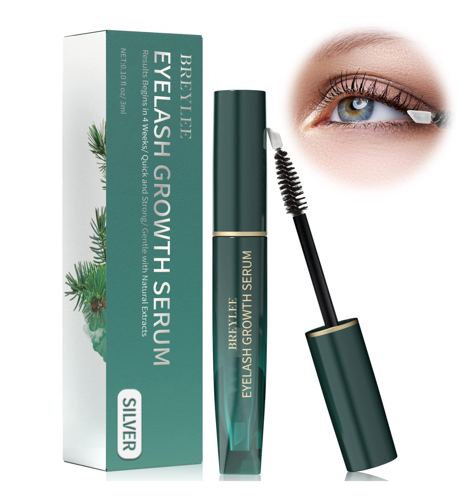 Breylee Eyelash Growth Serum - Lash Boost Serum for Longer, Fuller & Thicker Lashes - Eyelash Conditioner - 3ML/0.1 Fl. Oz (Silver) - Buy Online on GoSupps.com