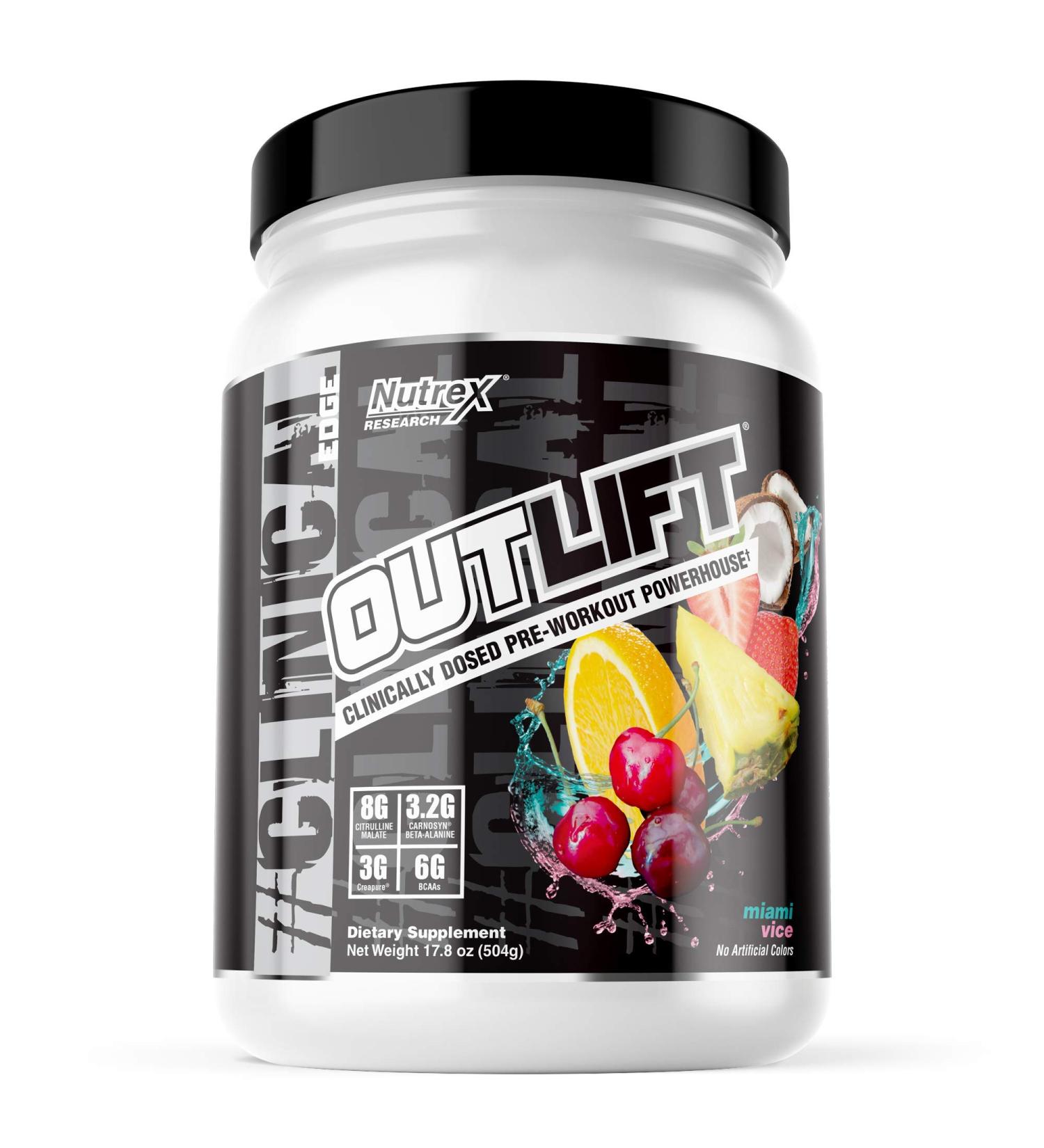 Nutrex Outlift Miami Vice Pre-Workout | Clinically Dosed 17.7 oz | Boost Energy & Performance - Buy Online on GoSupps.com