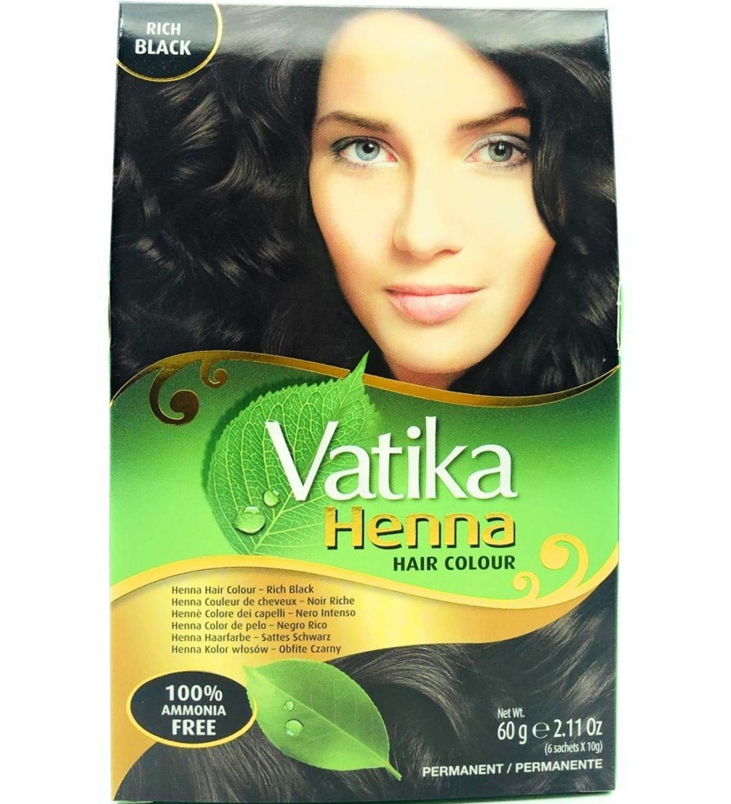 Dabur Vatika Henna Hair Colour Permanent Rich Black | 60g International Shipping Available - Buy Online on GoSupps.com