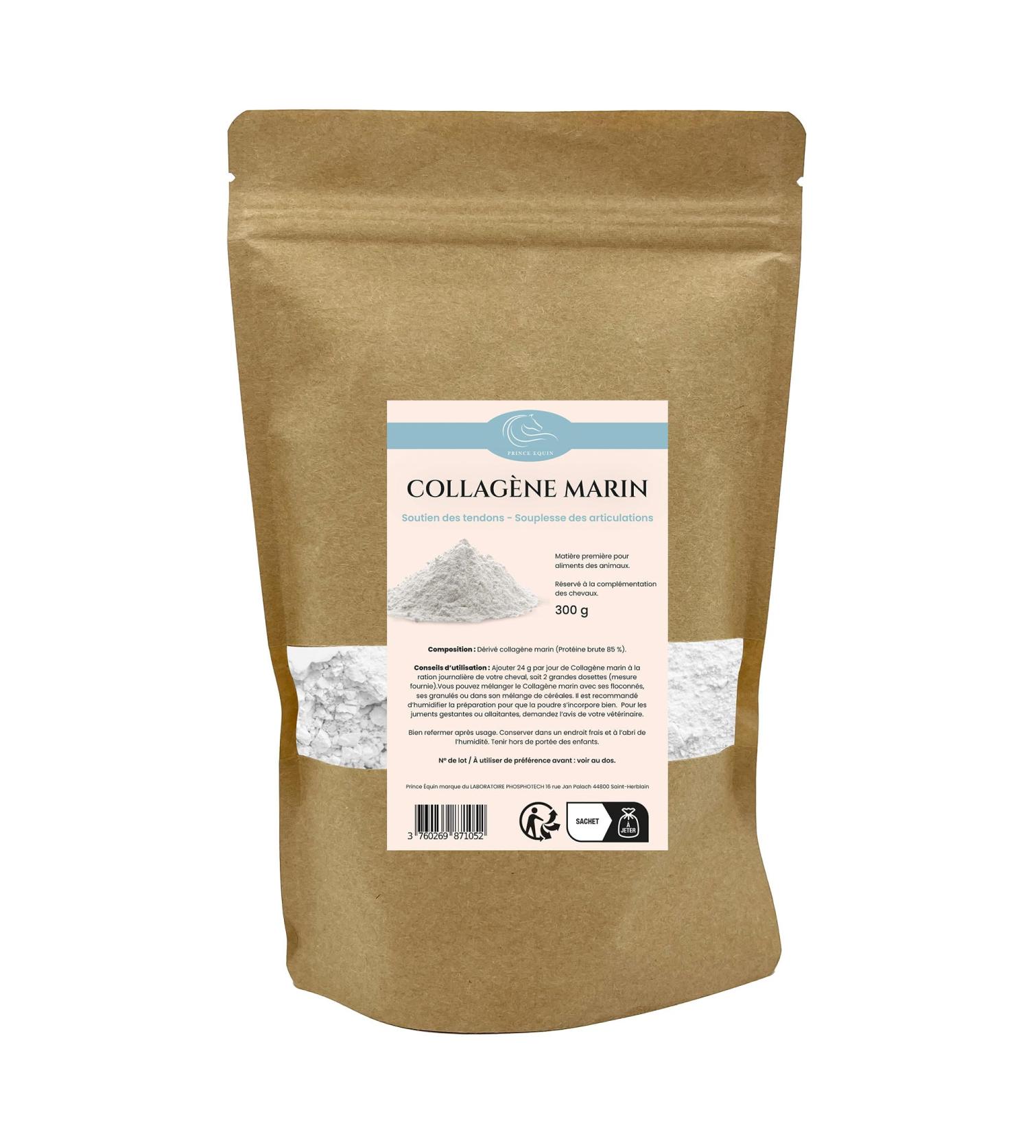 Prince Equin - Marine COLLAGEN - Horse nutritional supplement - Bag 300 g - Joint flexibility - Support for horse tendons - French brand (300g bag) - Buy Online on GoSupps.com
