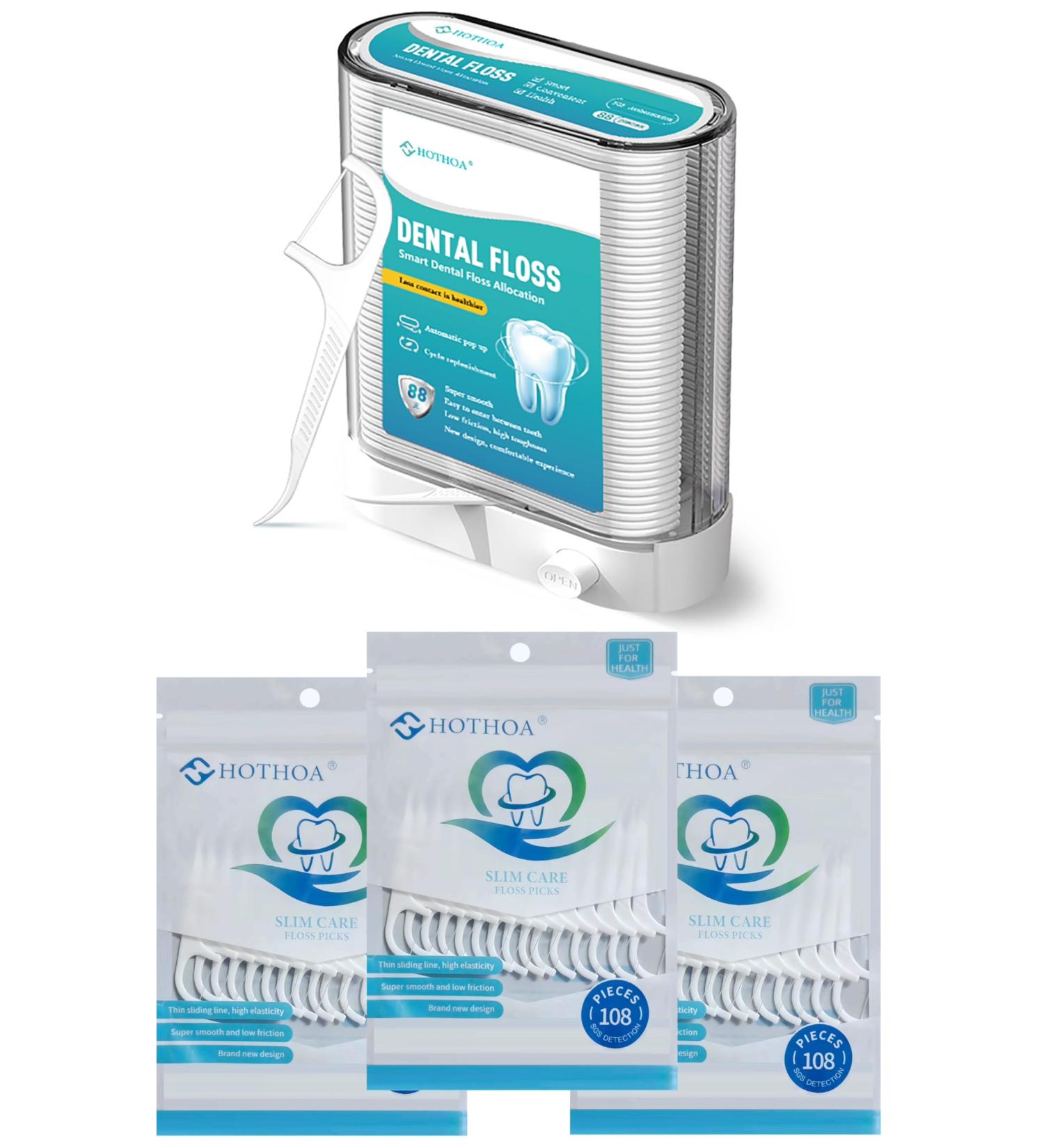 Hotoa Dental Sticks - 324 Super Dental Floss Picks & Toothpicks for Optimal Oral Hygiene - Buy Online on GoSupps.com