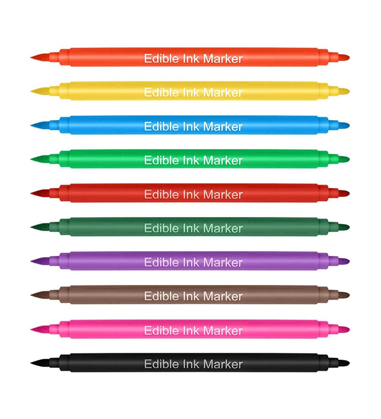 Food Coloring Marker 10 Double Sided Food Coloring Pens Edible Hook Drawing Pens for Decorating Fondant Cakes Cookies Frosting Easter Eggs - Buy Online on GoSupps.com