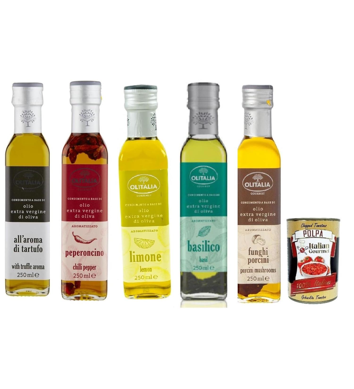 Italian Gourmet E.R. Olitalia Extra Virgin Olive Oil 5 x 250 ml + Italian Gourmet Pulp 400 g