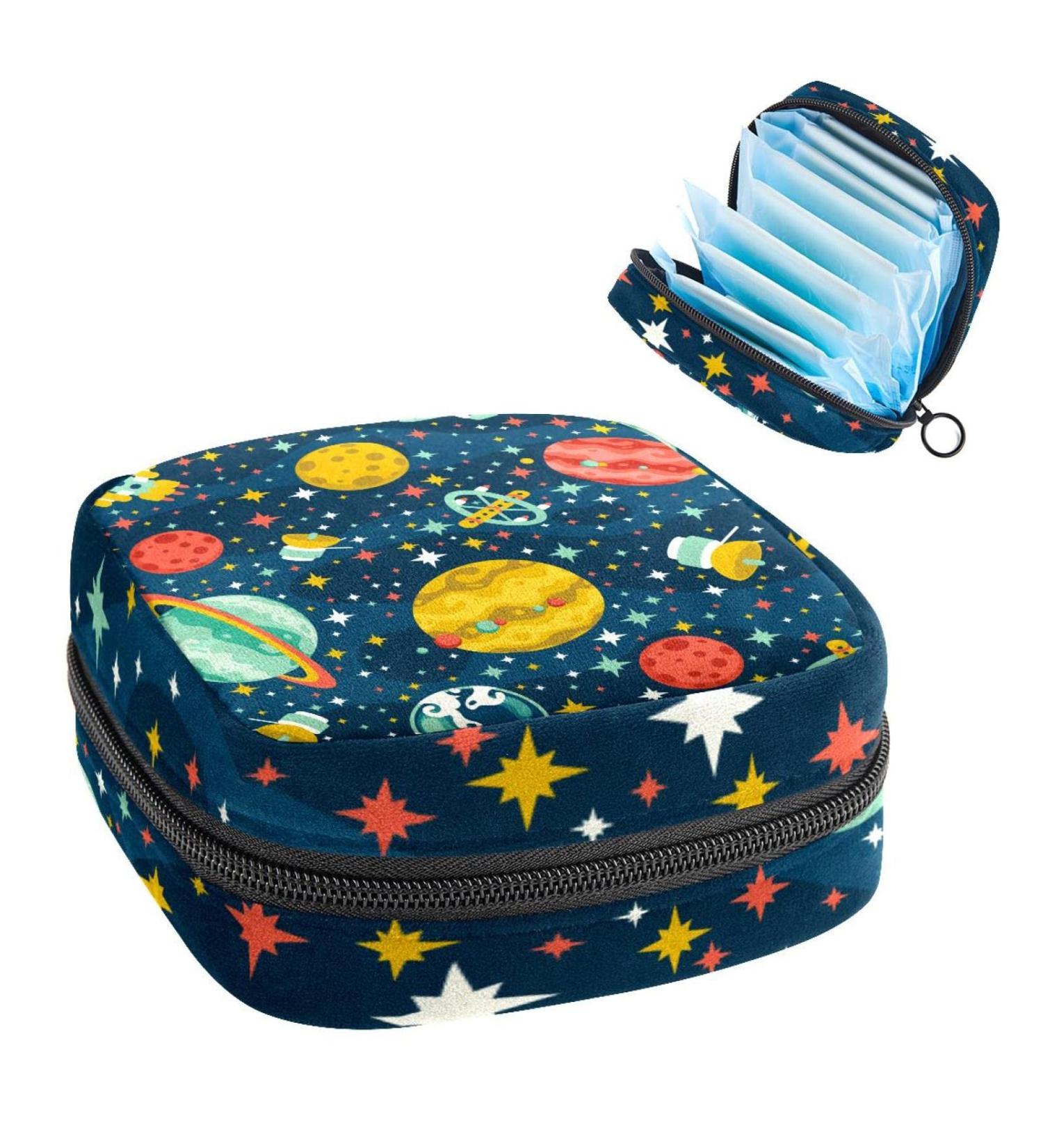 Women s Cartoon Space Rocket Period Kit | Portable Storage Pockets for Feminine Products | Stylish & Practical Keeper Bag - Buy Online on GoSupps.com