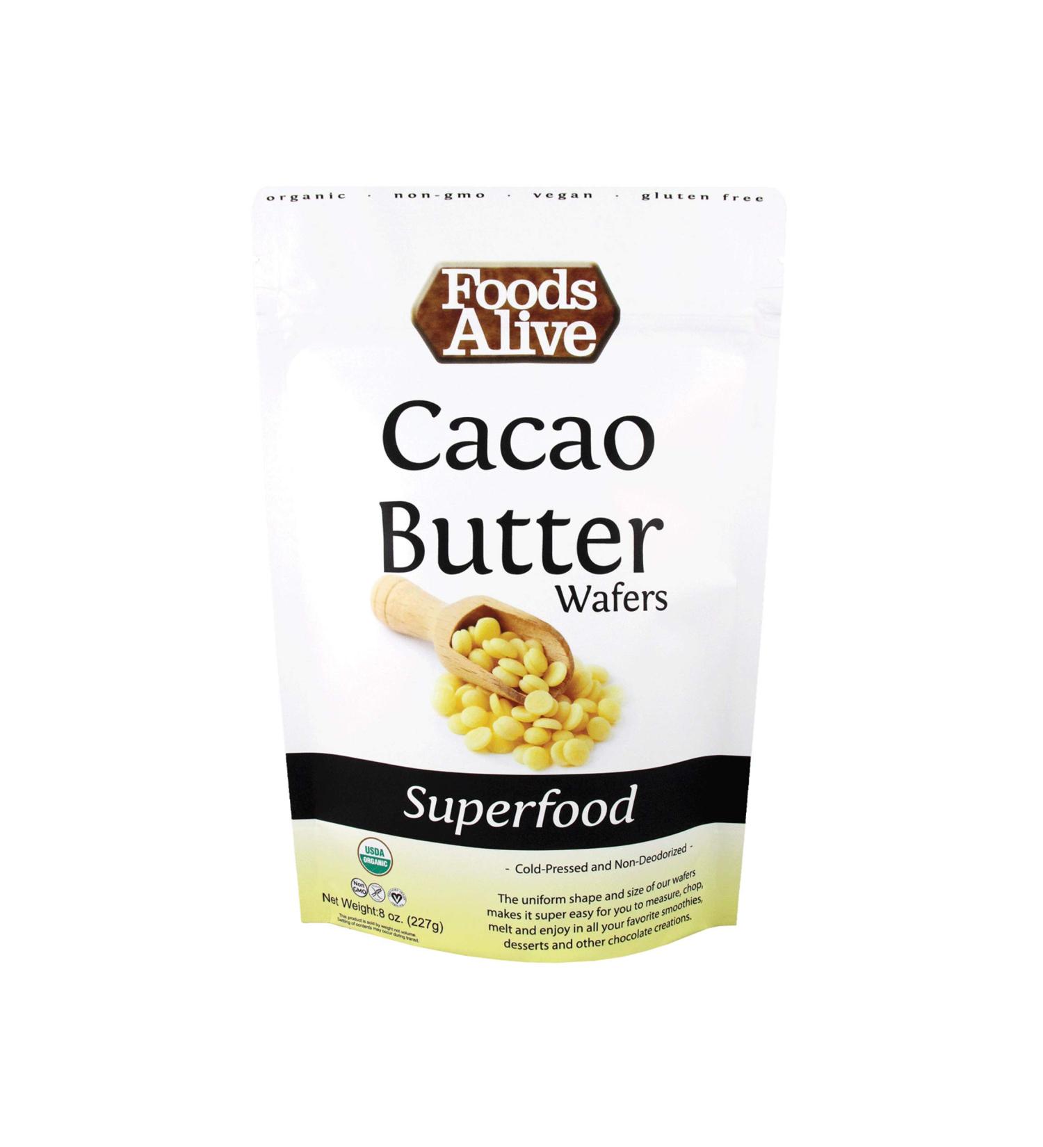 Buy Foods Alive Superfood Cacao Butter Wafers 8 oz â€“ Raw, Organic & Delicious! - Buy Online on GoSupps.com