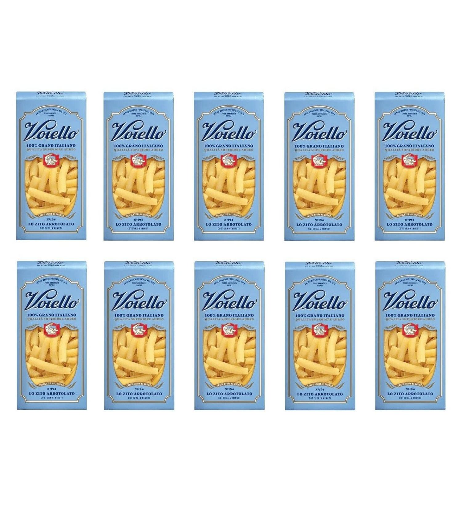  Barilla Pack of 10 Voiello Lo Zito Arrotolato pasta shapes no. 194 - 100% Italian wheat - 500g - Durum wheat stoneware pasta - Bronze design - Buy Online on GoSupps.com