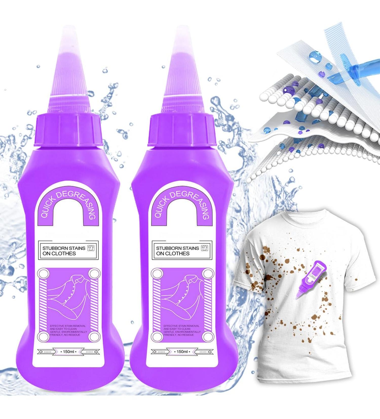 Fourpeopeo Active Enzyme Laundry Stain Remover 5 fl.oz Active Enzyme Laundry Stain Remover White Shirt Guardian Active Enzyme Stubborn Clothing Oil Stain Remover for Clothes (2-Pack 10 fl.oz) - Buy Online on GoSupps.com