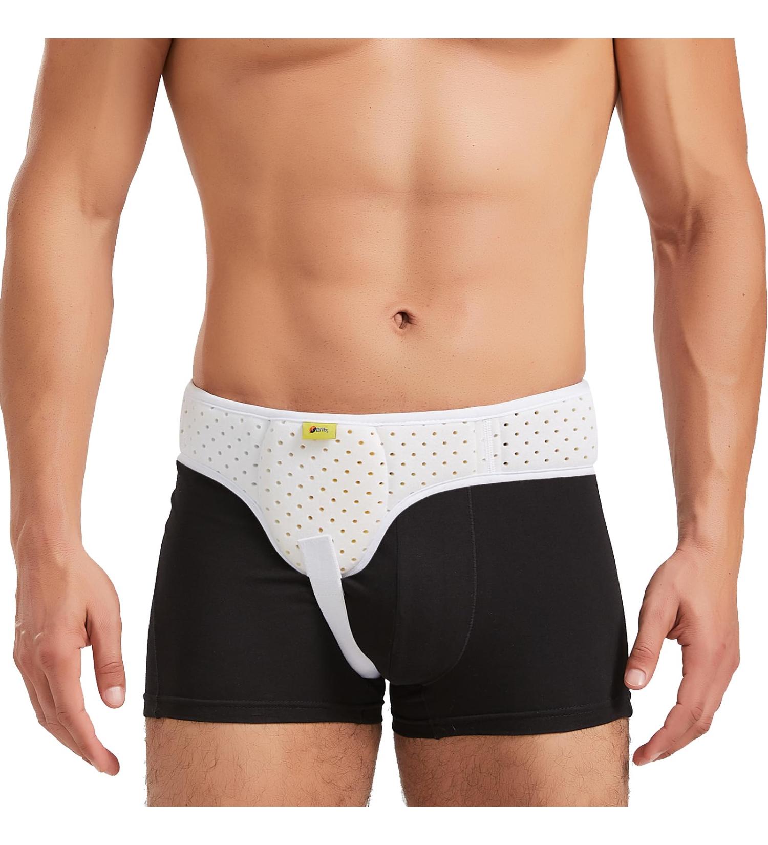 TENB Hernia Belt for Men Hernia Support Truss Inguinal or Sports Hernia Adjustable Waist Strap with Removable Compression Pads Breathable Material (White Large) Large White - Buy Online on GoSupps.com