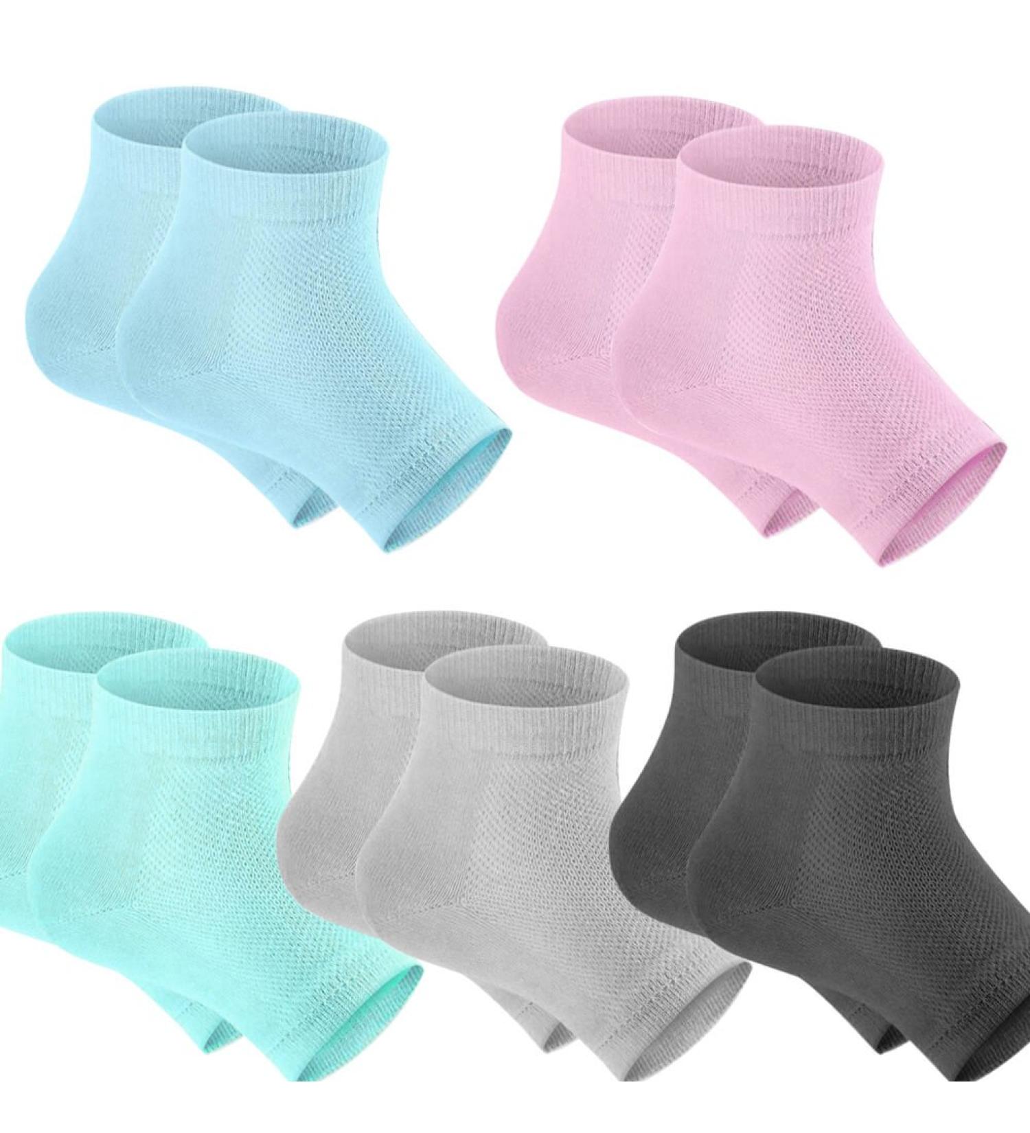 Selizo Moisturizing Gel Heel Socks - Set of 5 Open Toe Socks for Dry, Hard, Cracked Heels - Buy Online on GoSupps.com