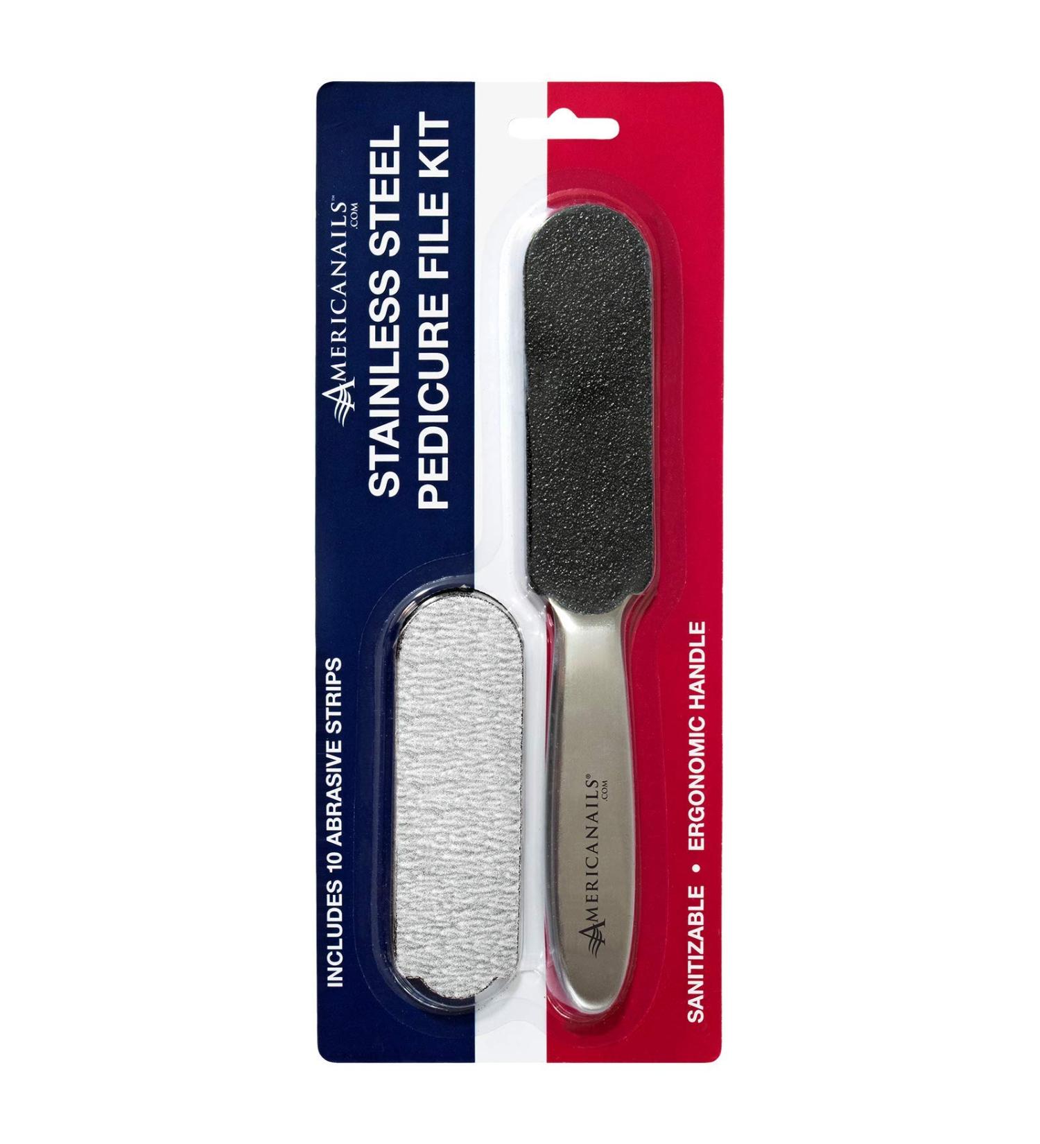 Americanails Stainless Steel Pedicure File Kit | EasyPeel Abrasive Strips - Buy Online on GoSupps.com