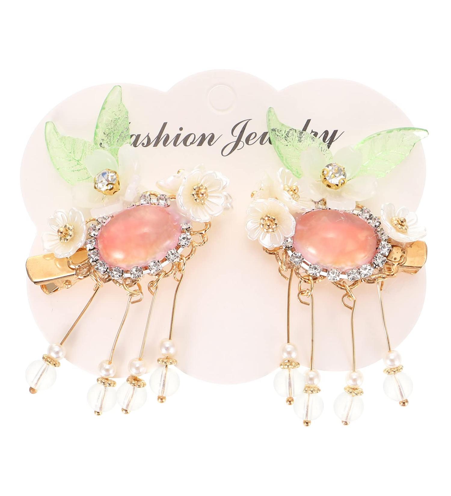 1 Pair Pearl Tassel Hair Clip Flower Hair Clip Hair Barrettes for Women Flower Barrettes Clips Pearl Hair Accessories for Women Tassel Hairpin Bride The Flowers Decorate Acrylic - Buy Online on GoSupps.com