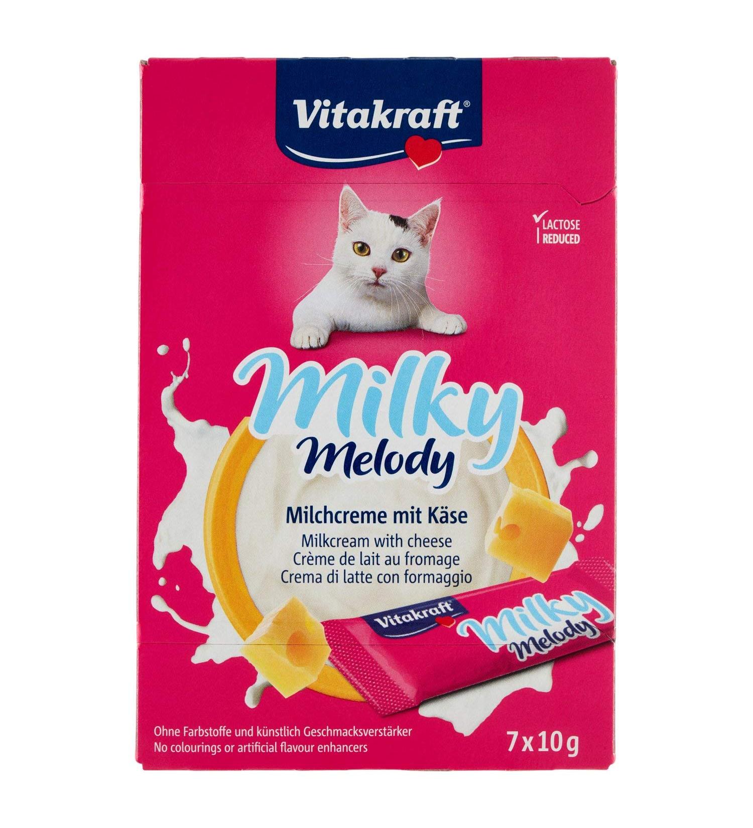 Buy Vitakraft Milk Cream with Cheese for Cats - Lactose Reduced Taurine & Milky Melody - 7 Treats | International Shipping - Buy Online on GoSupps.com