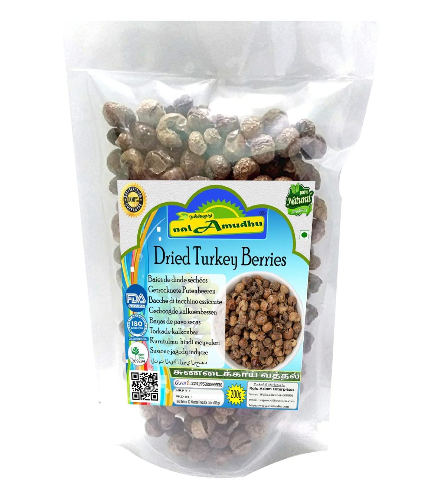 nalAmudhu Sun Dried Turkey Berries| Sundaka Vathal Fryums 200 g  - Buy Online on GoSupps.com