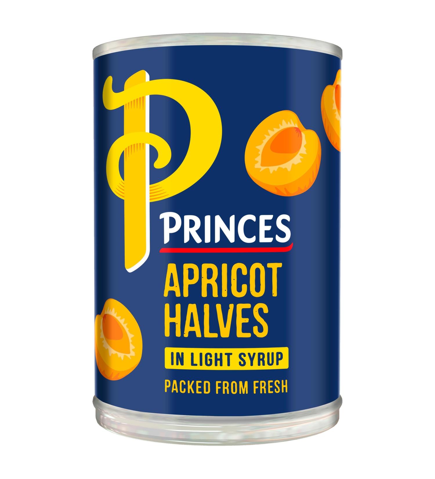 Princes Apricot Halves in Light Syrup 6 x 410g - Buy Online on GoSupps.com