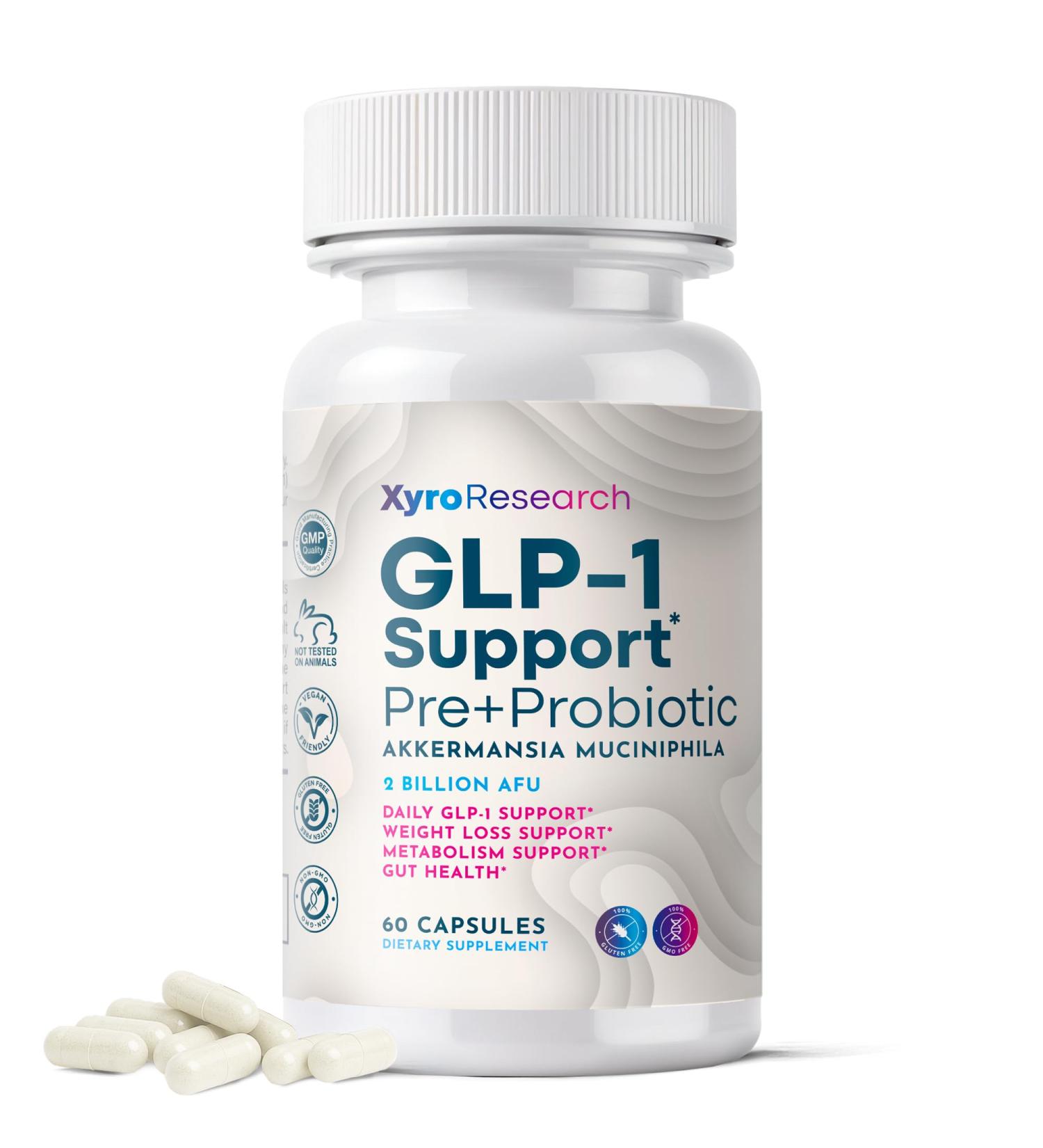 GLP-1 Support Weight Loss Probiotic Supplement - Women Men Natural Appetite Suppressant Metabolism Booster Healthy Gut Support - GLP1 Support for Hunger Control Curb Cravings & Fat Burn 60 Count (Pack of 1) - Buy Online on GoSupps.com