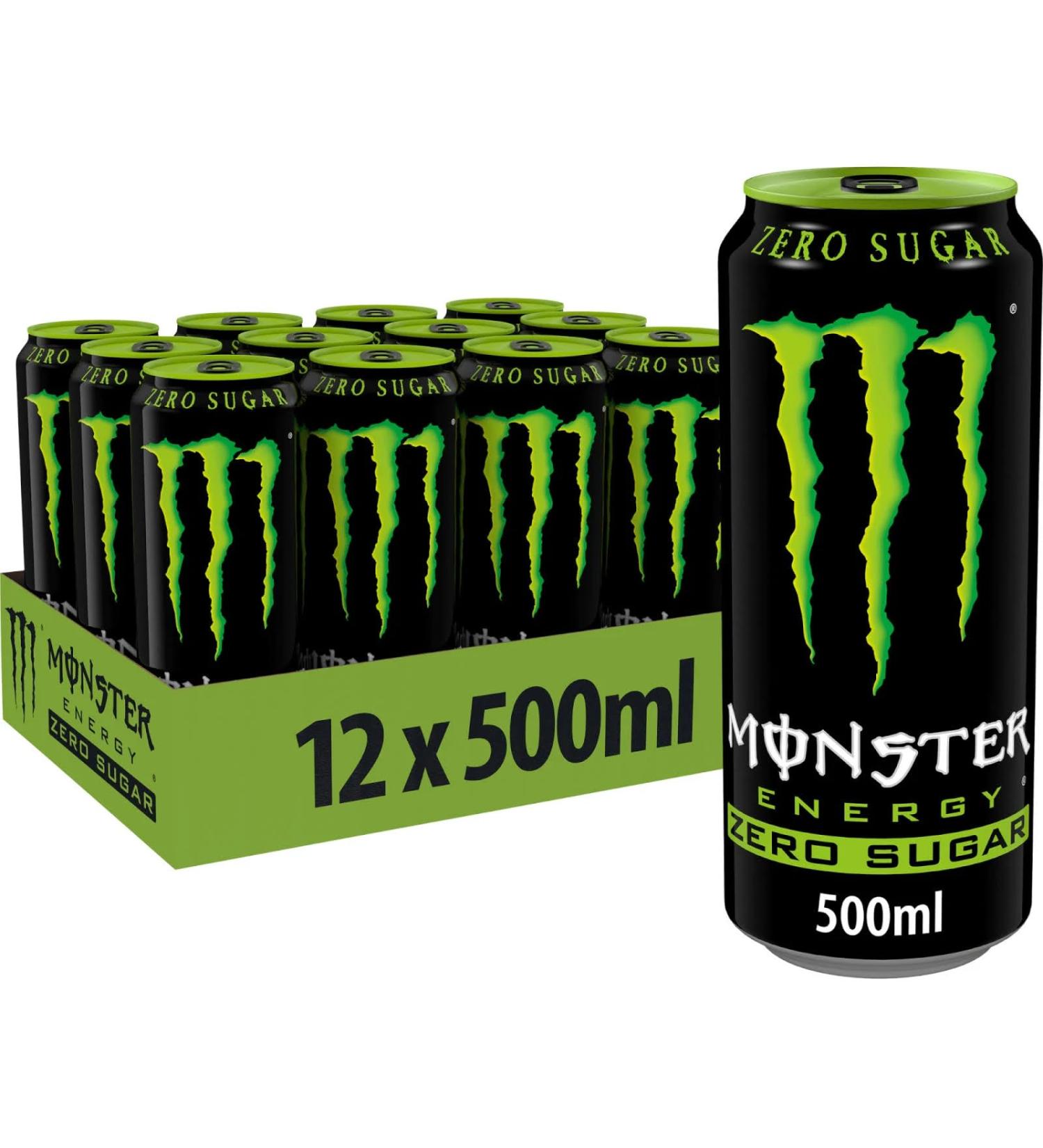 Monster Energy Original Zero Sugar - 12 x 500ml - By Shop 4 Less