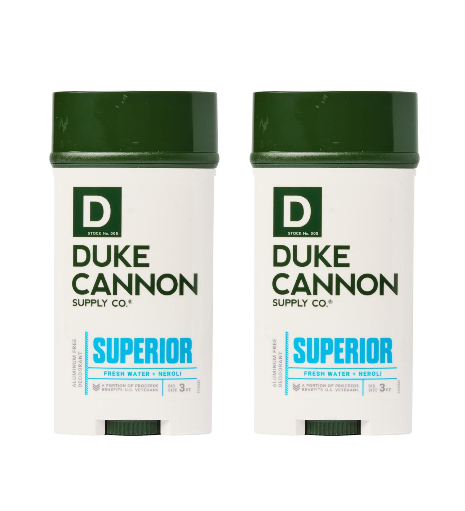 Duke Cannon Aluminum-Free Deodorant for Men - 2 Pack FreshWater & Neroli Scent Superior Odor Control 3 oz Each - Buy Online on GoSupps.com