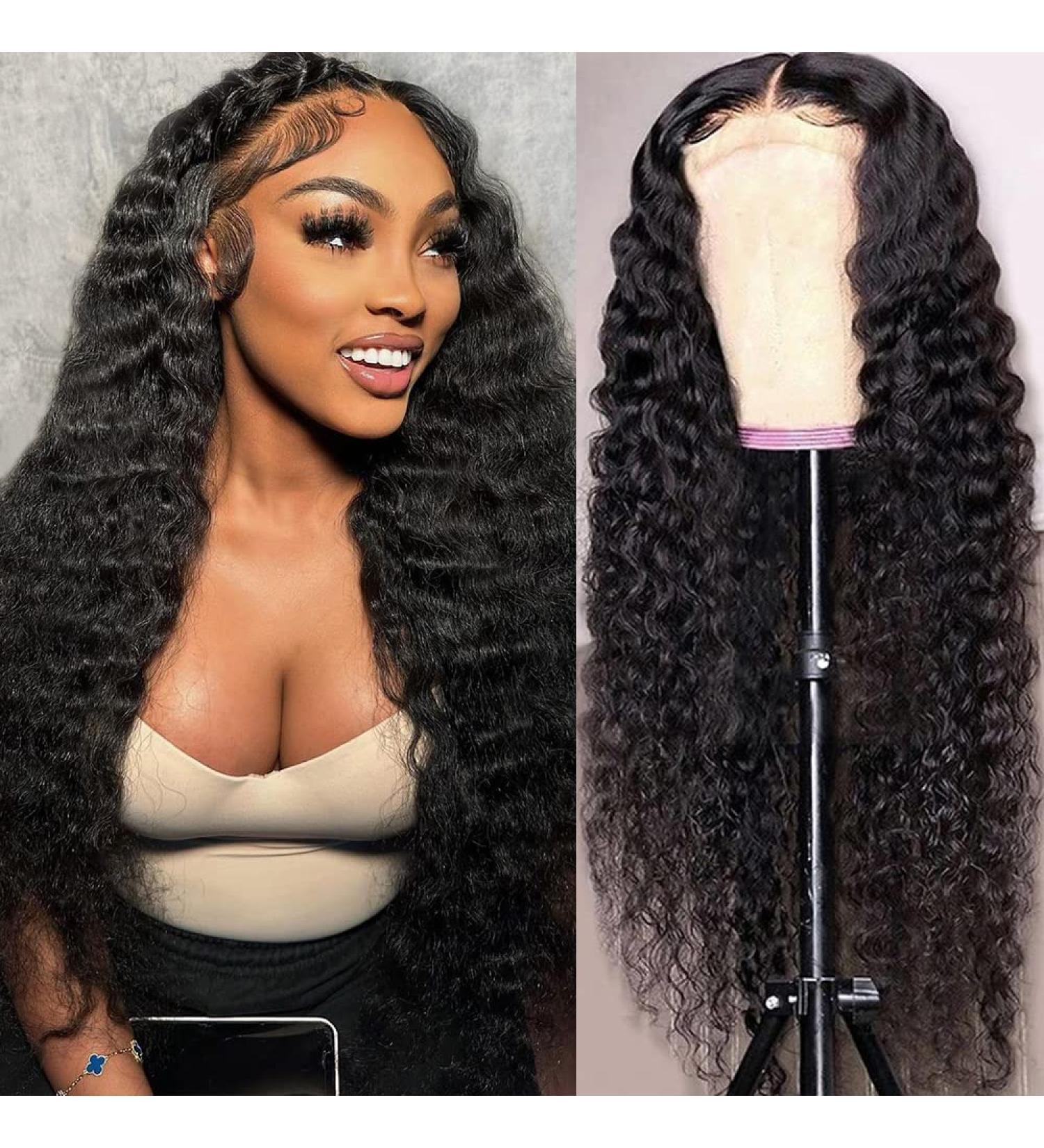 SOSATISFY 22 Inch Deep Wave Lace Front Human Hair Wig - HD Transparent Wet and Wavy Glueless Wig for Black Women with Baby Hair - Buy Online on GoSupps.com