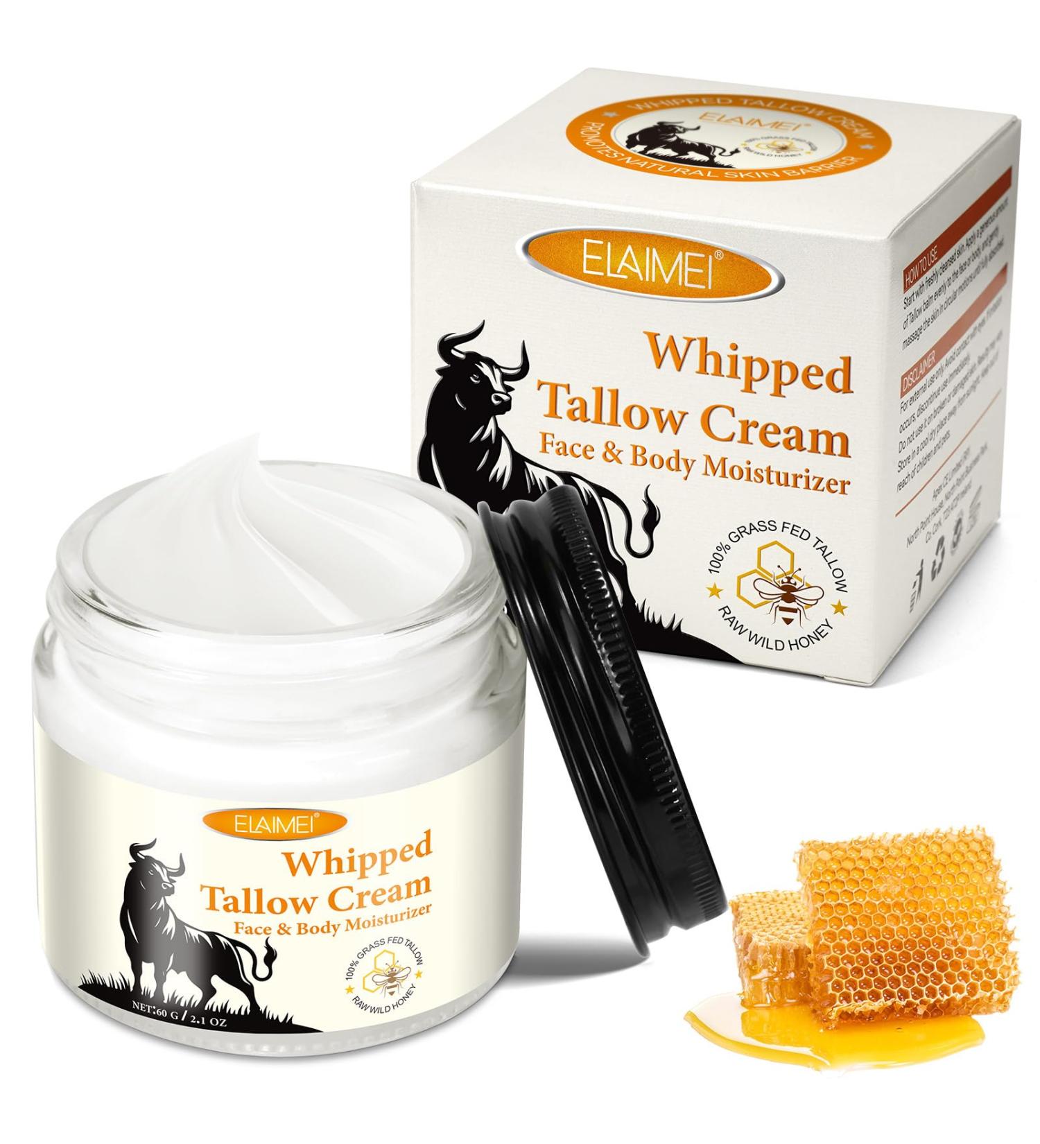 60g Beef Tallow for Skin Tallow and Honey Balm - Grass Fed Tallow Raw Wild Honey & Beeswax - Softens Dry Rough Skin Deep Hydrating - Beef Tallow Face Moisturizer - Buy Online on GoSupps.com