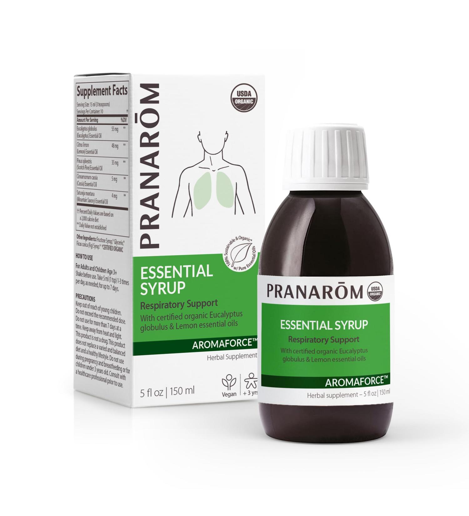 Pranarom - Aromaforce Essential Syrup 5oz - Soothing Fomula Including Fig Syrup Citrus Ecualyptus Scotch Pine - Buy Online on GoSupps.com