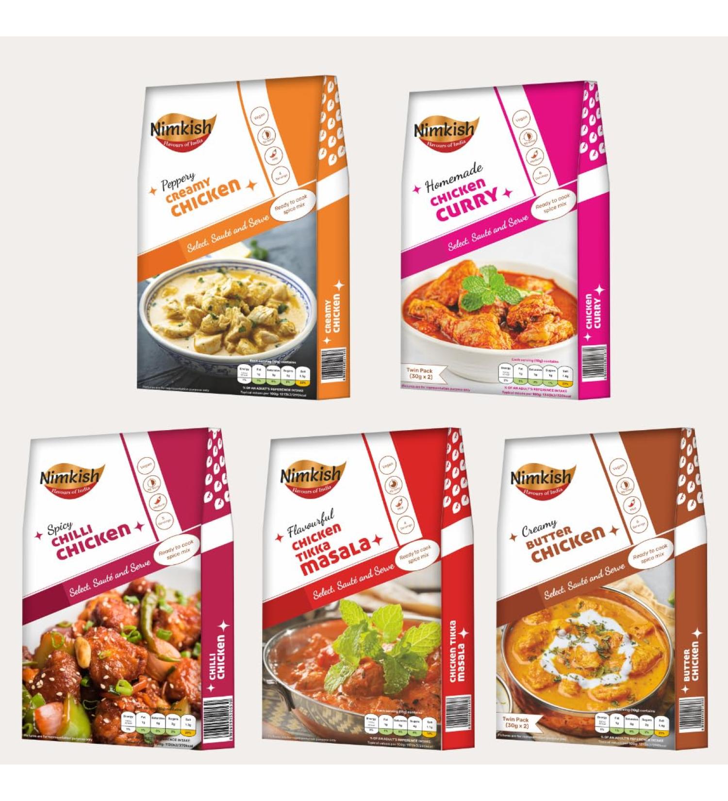 Nimkish Non - Vegaterian Bundle | Instant Indian Spices | No need to add onion ginger garlic salt or any other spices - Buy Online on GoSupps.com