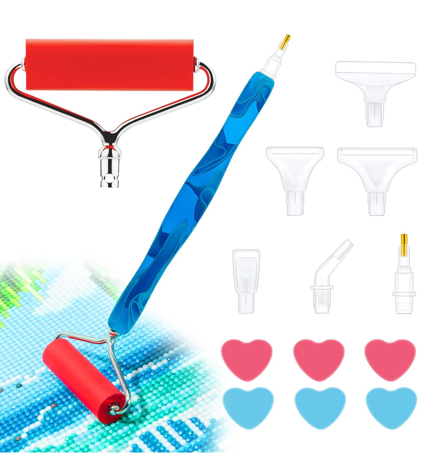 Sonsage Dark Blue Diamond Painting Resin Pen Set - 5D Ergonomic Roller Tools for Round & Square Drills - Buy Online on GoSupps.com