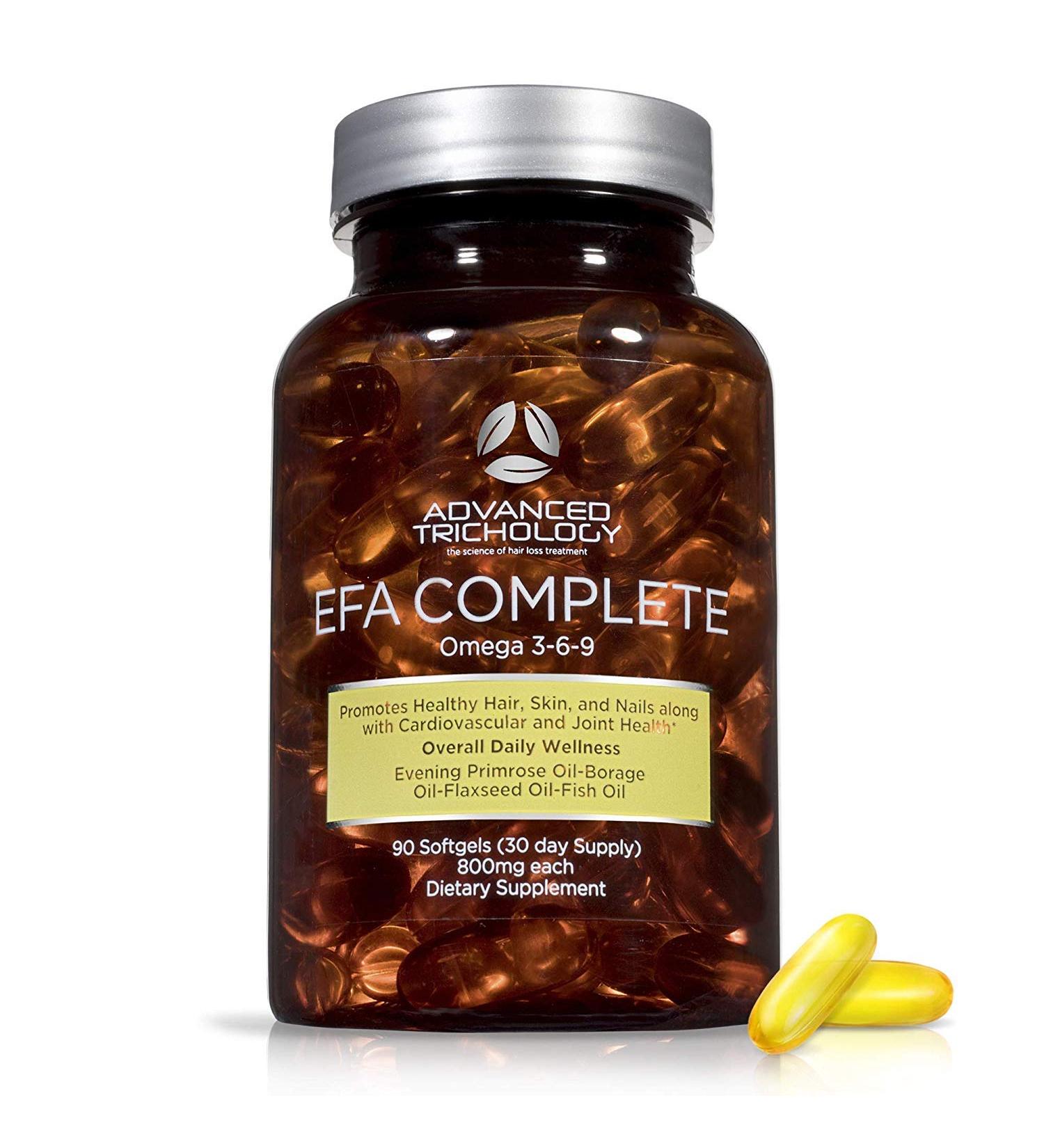 EFA Complete High Potency Omega 3 6 9 Flax, Fish, Borage & Evening Primrose Oil 800mg - 90ct | 3rd Party Tested, High GLA & 369 Omegas - Buy Online on GoSupps.com