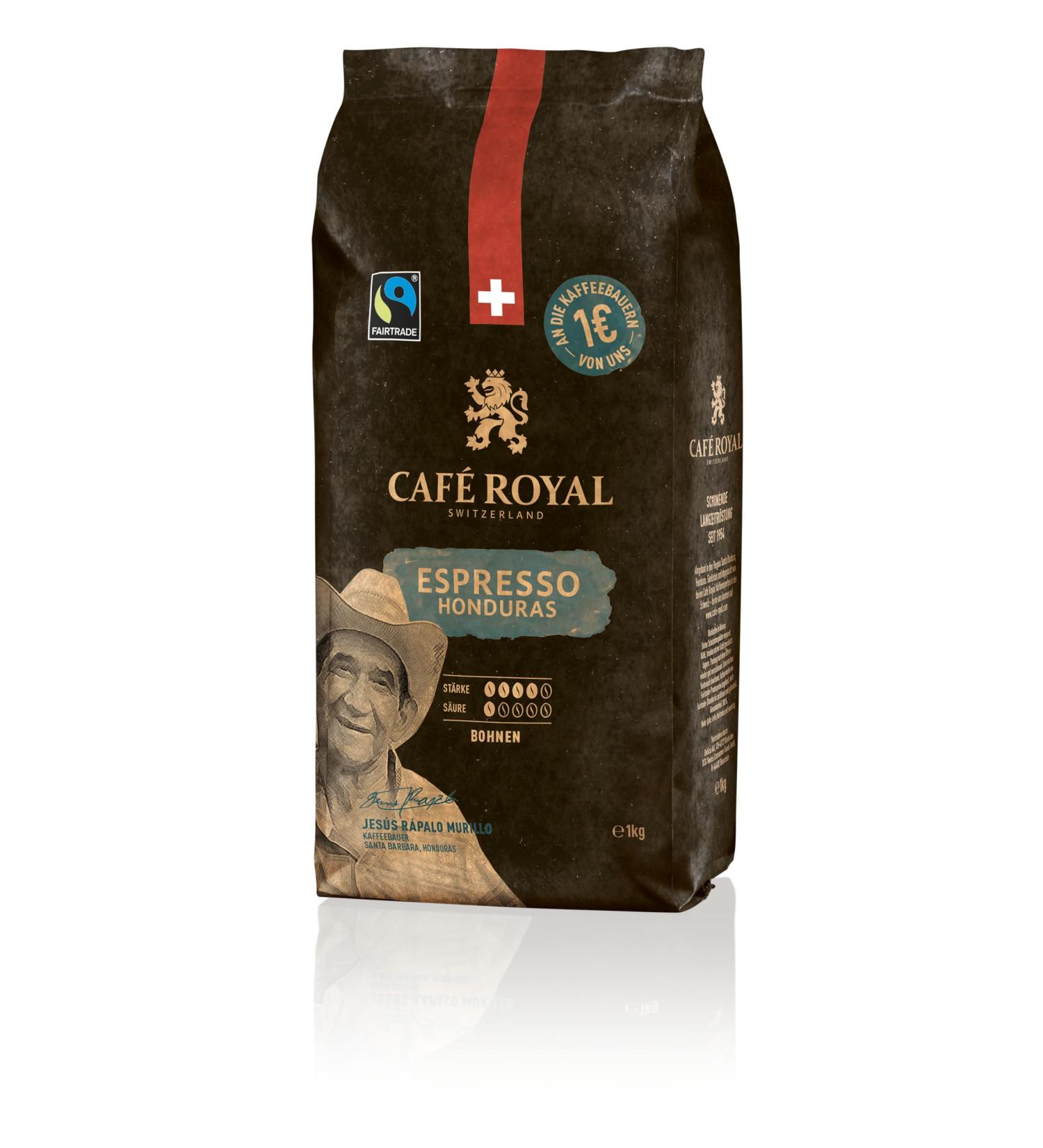 Caf Royal Honduras Espresso Coffee Beans 1kg - Fairtrade 100% Arabica - Intensity 4/5 - Buy Online Internationally - Buy Online on GoSupps.com