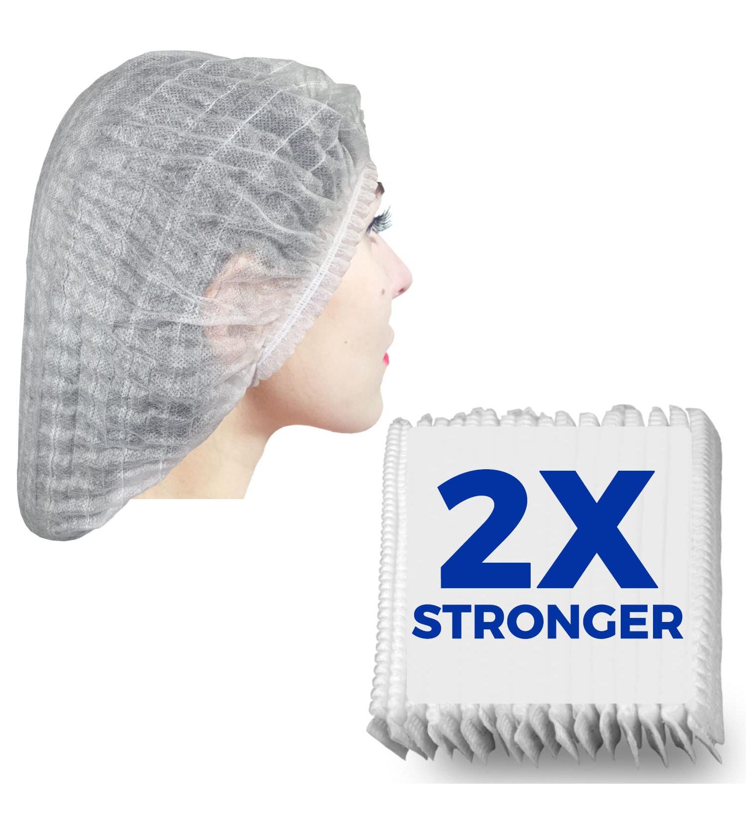 2X Heavy Duty Hair Nets - 100 Pack Disposable Bouffant Caps for Women - Ideal for Food Service & Cooking - Buy Online on GoSupps.com