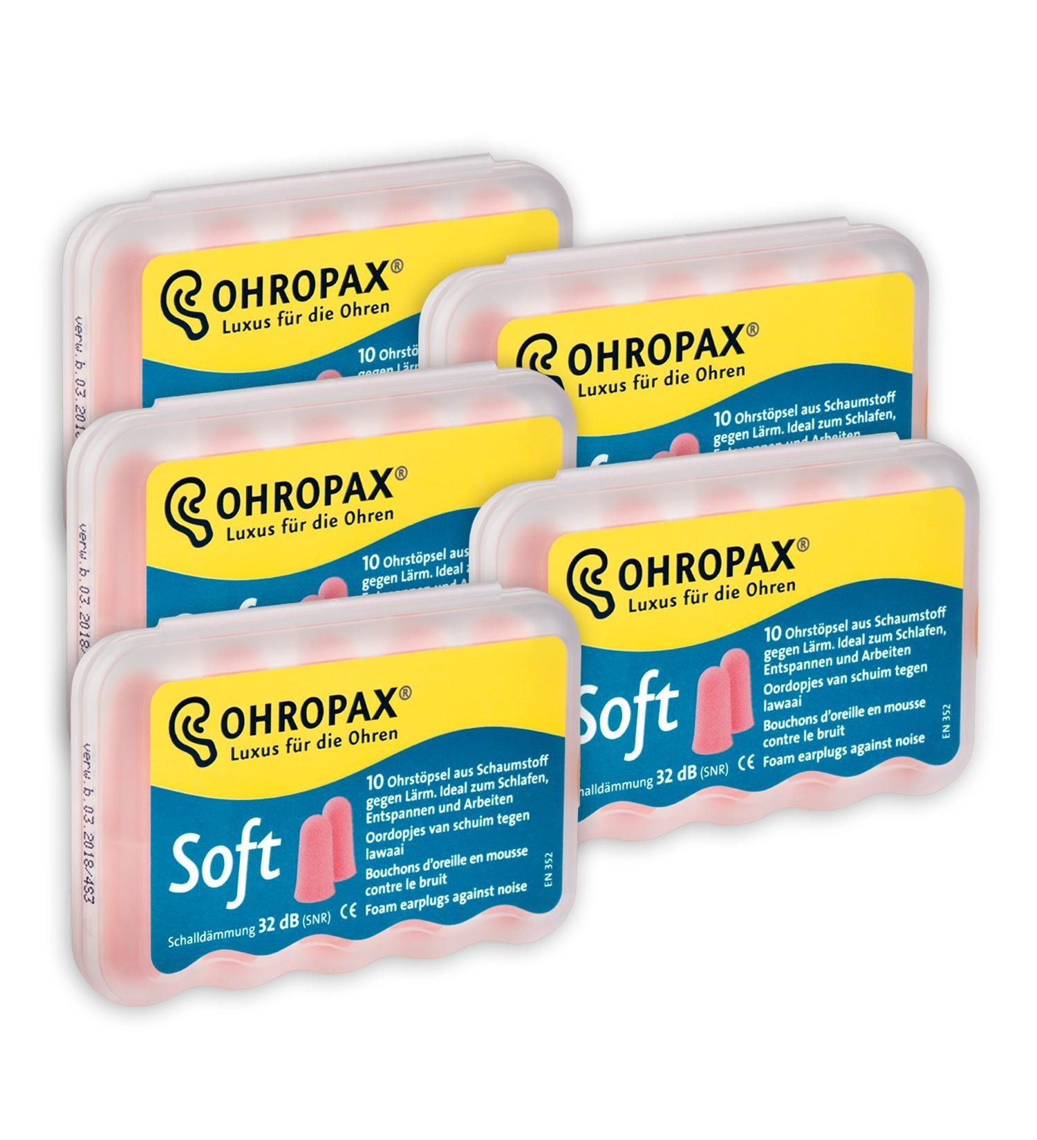 Ohropax Soft earplugs 5 x 10 pieces