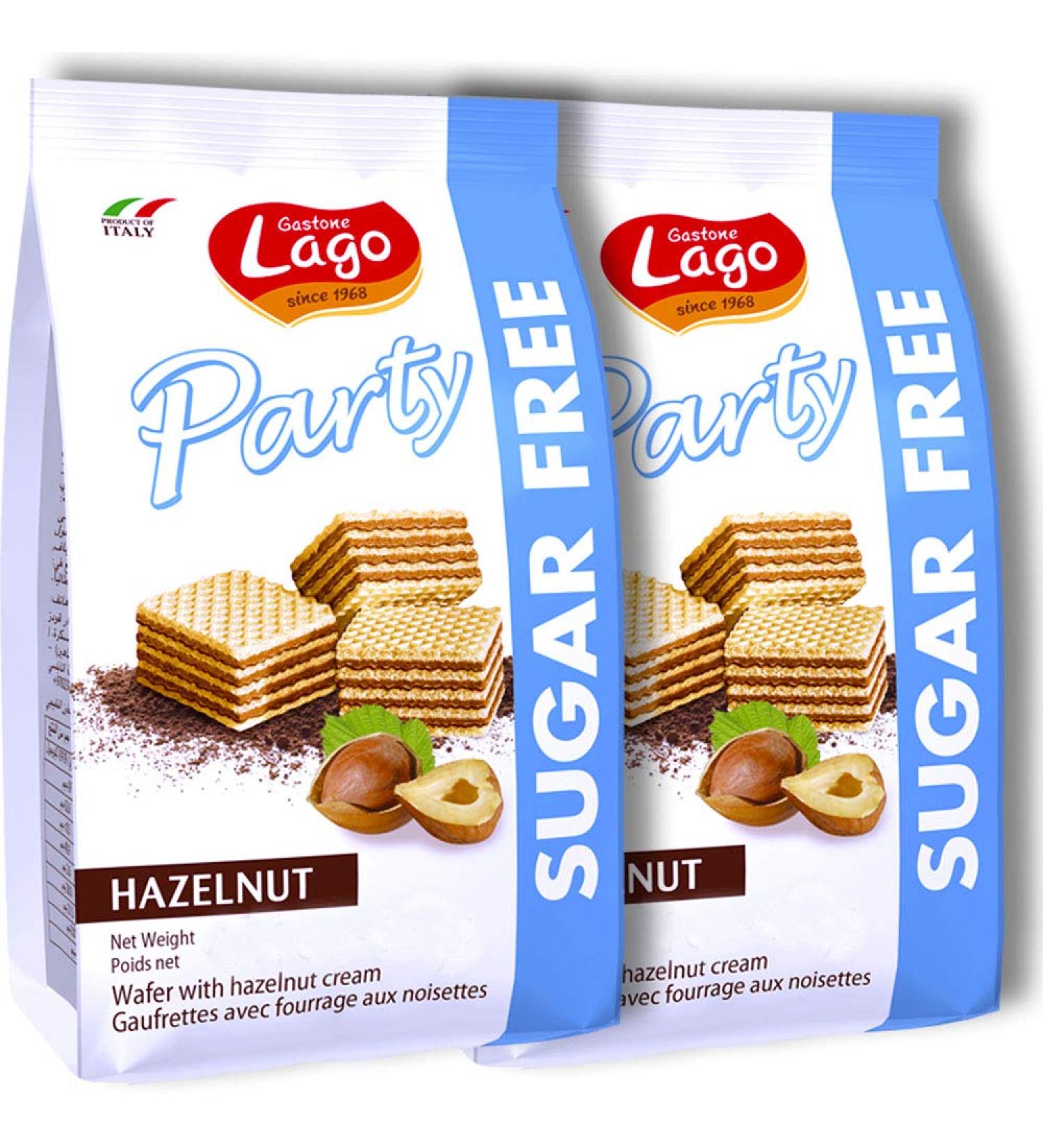 Gastone Lago Sugar Free Hazelnut Party Wafers Cookies 7.5 oz (213g) - 2 Pack - Buy Online on GoSupps.com
