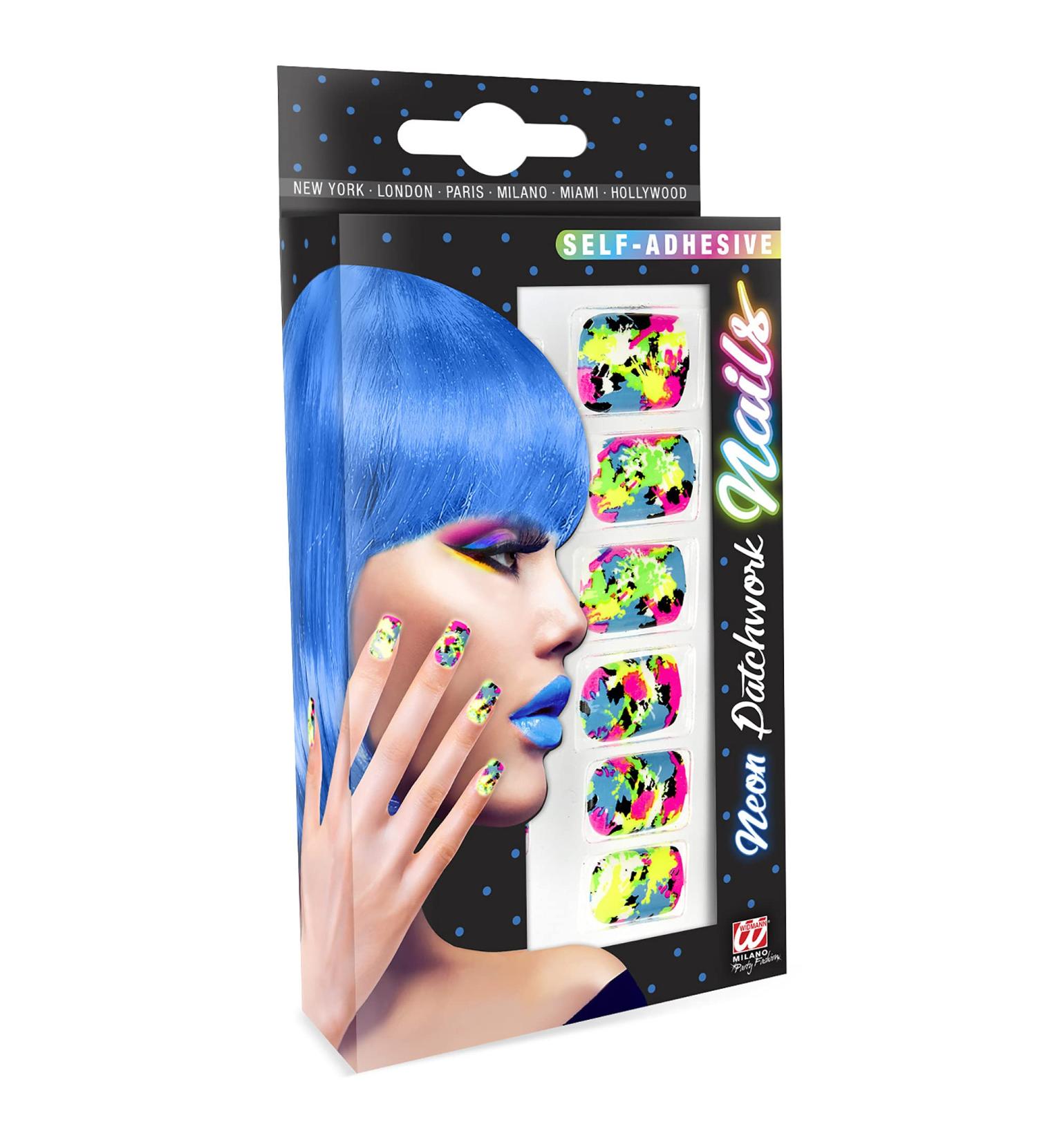 Widmann Fingernails Set - 12 Self-Adhesive Nail Enhancements for Carnival Theme Parties & Halloween - Buy Online on GoSupps.com