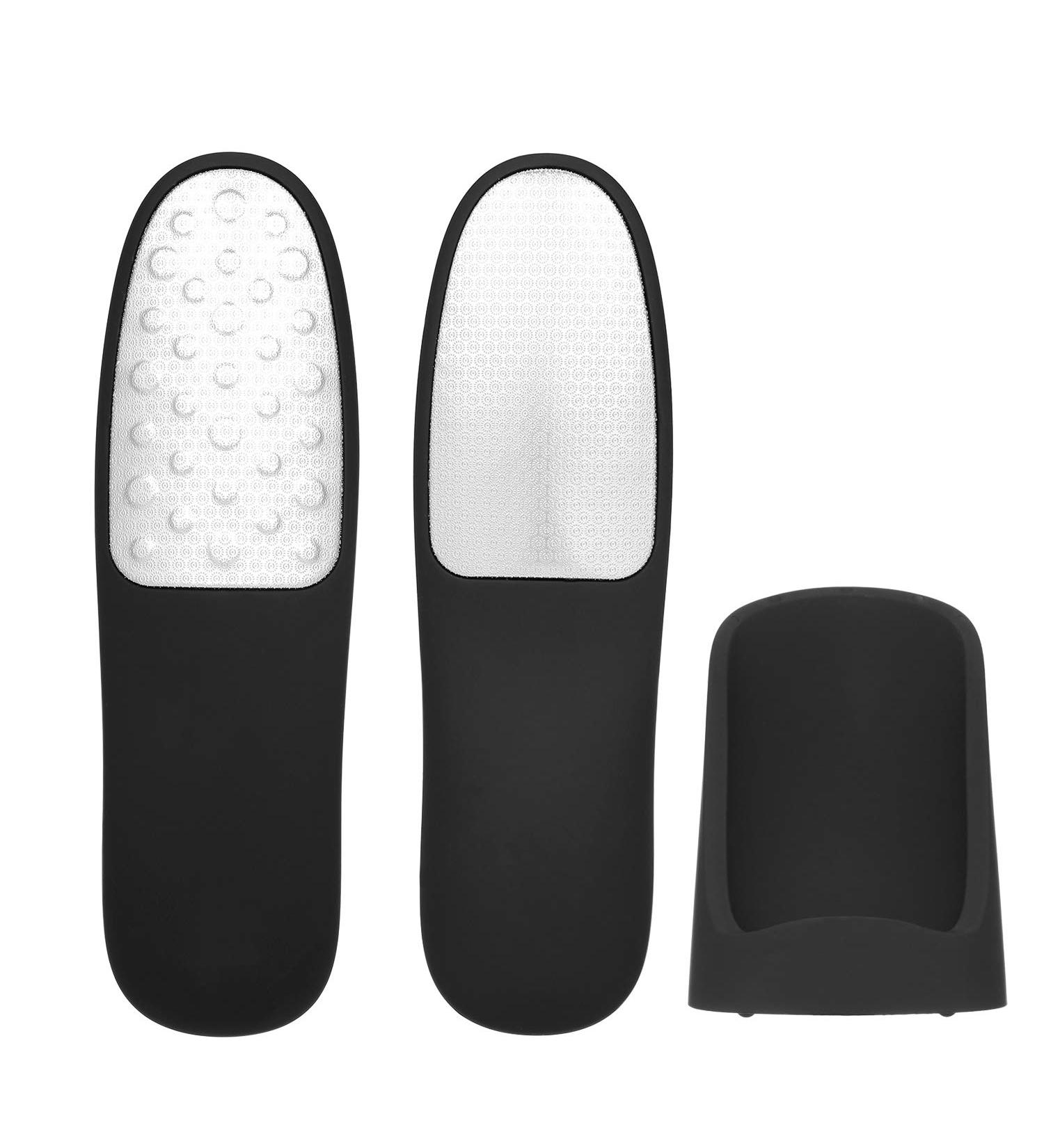 Double-Sided Stainless Steel Foot File | ABS Plastic Anself Cornel Remover | Coarse & Fine Pedicure Tool | Matte Black Foot Care - Buy Online on GoSupps.com