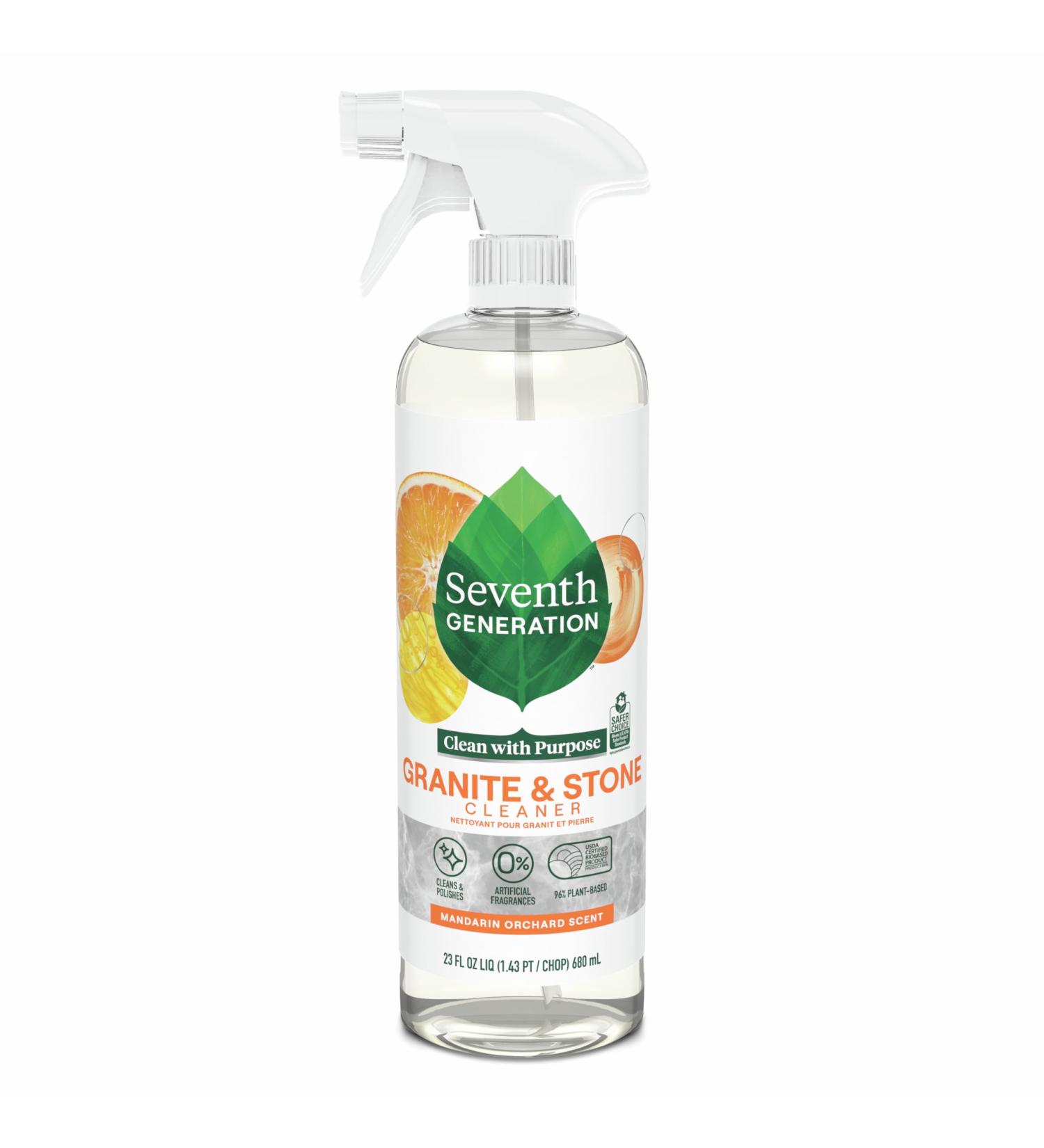 Seventh Generation Granite & Stone Cleaner - Mandarin Orchard Scent Streak-Free Shine 23 Fl Oz - Eco-Friendly & International Shipping Available - Buy Online on GoSupps.com