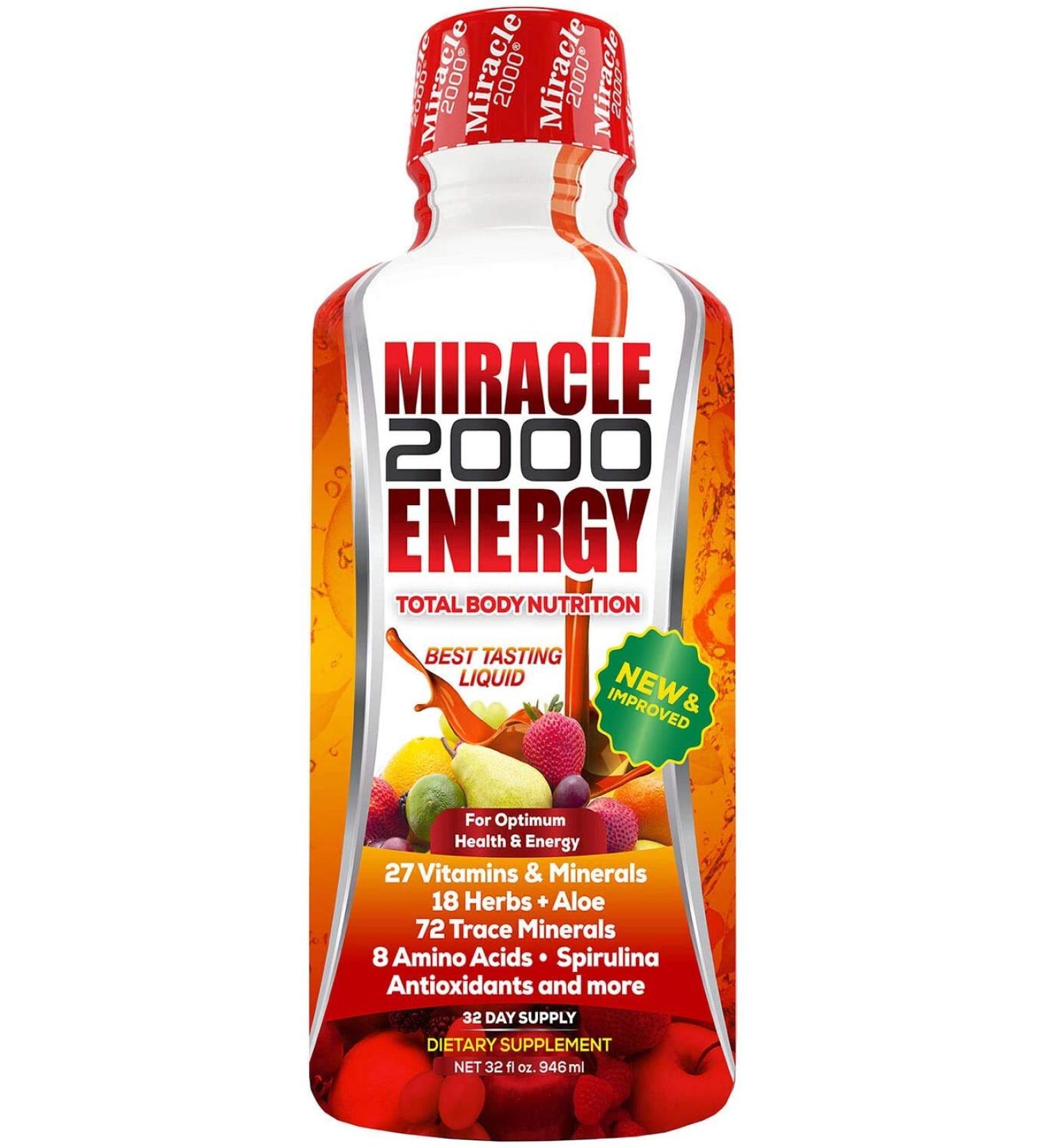 Century Systems - Miracle 2000 Complete Liquid Multivitamin and Mineral Supplement with Amino Acids and Antioxidants 32 Ounces - Buy Online on GoSupps.com