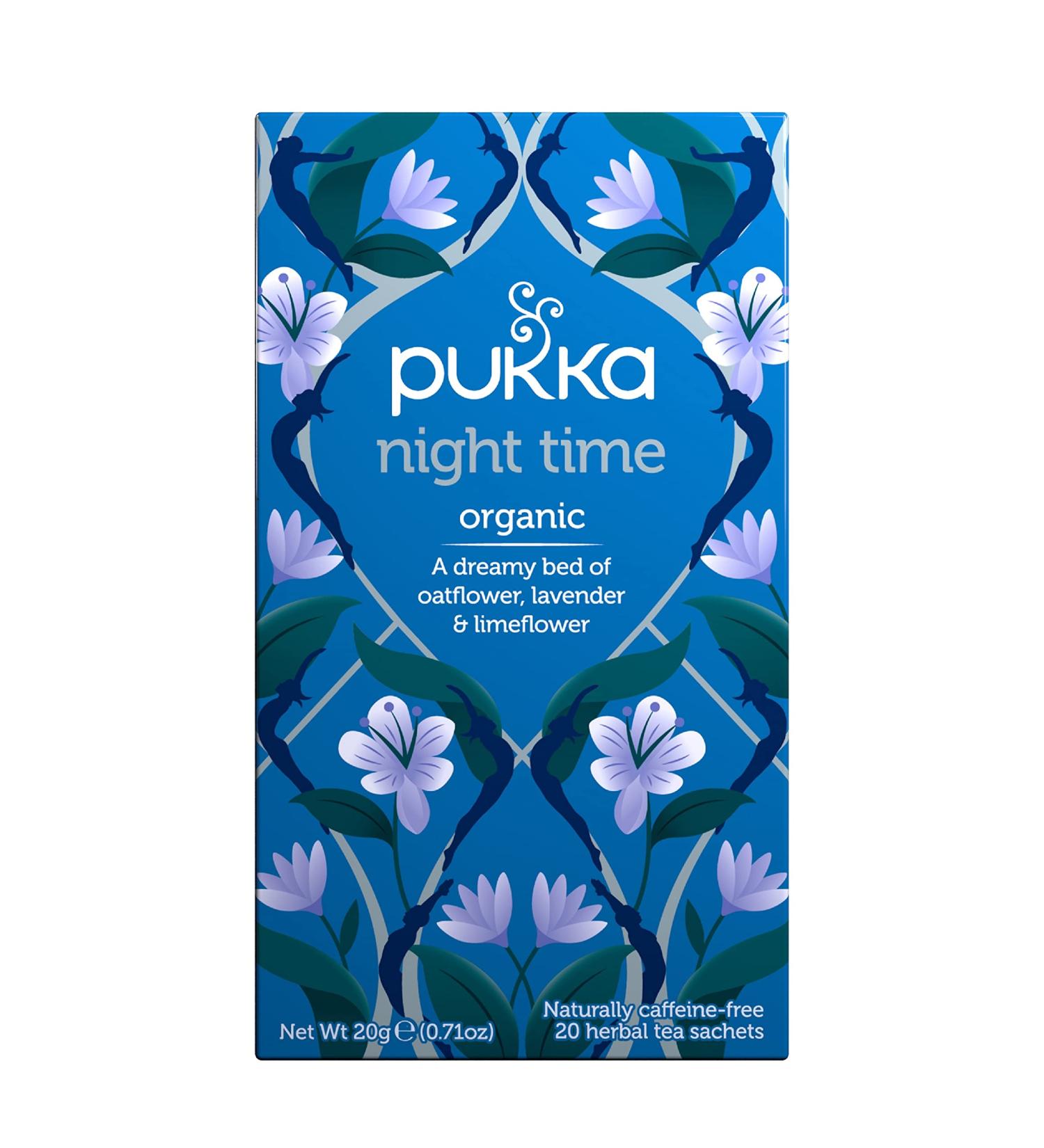 Organic Pukka Night Time Herbal Sleep Tea - Chamomile, Lavender & Valerian | 20 Bags - Buy Online on GoSupps.com