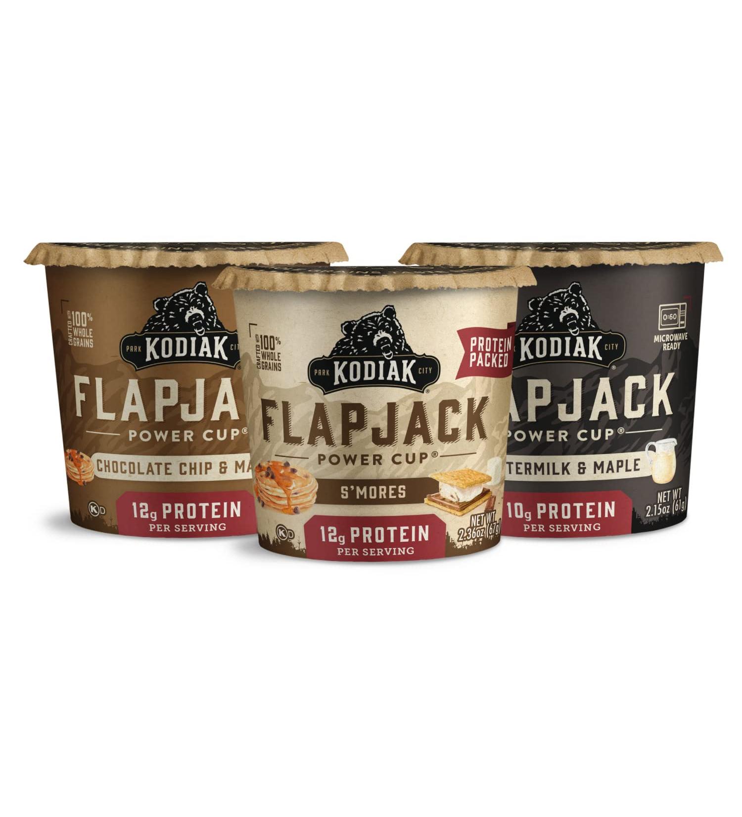 Kodiak Cakes Protein Pancake Power Cup Variety Pack - Buttermilk, Maple Chocolate Chip, S'mores - 12 Pack - Buy Online on GoSupps.com
