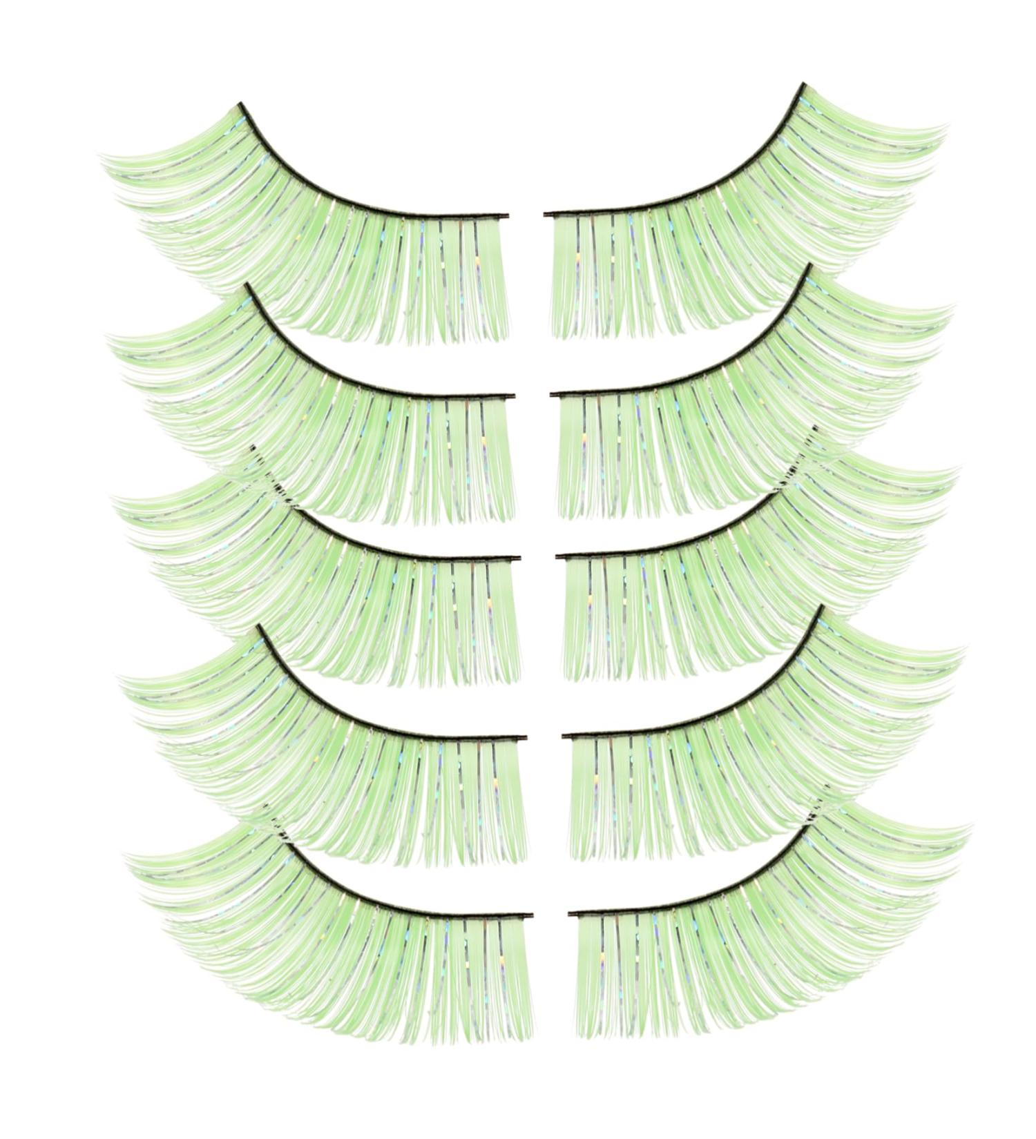 Didiseaon 5 pairs Makeup Fake of Green Extnesion D Cosplay Party Masquerade Curl Halloween Artificial Women 1 count (Pack of 1) Green - Buy Online on GoSupps.com