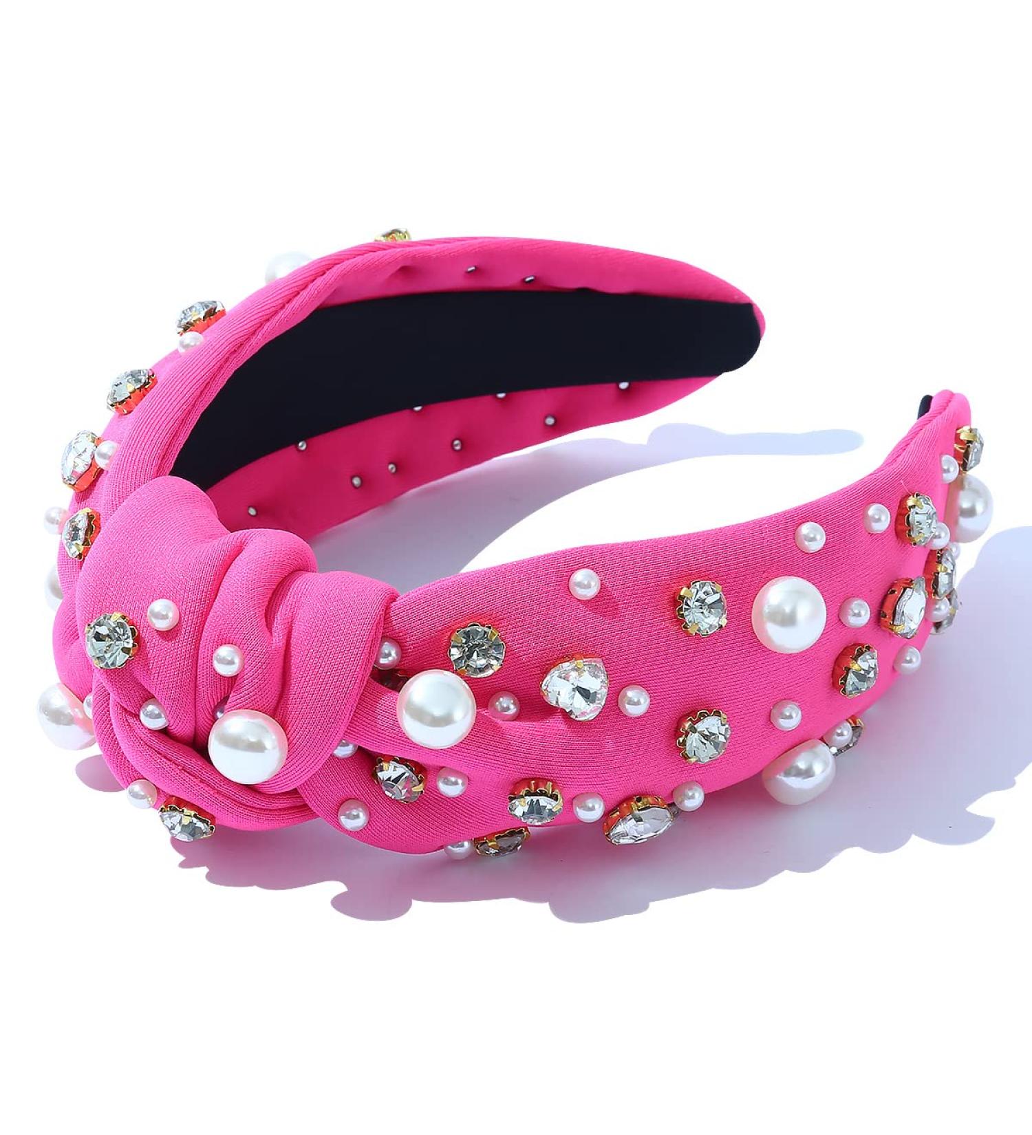 FEDANS Women Heart Shaped Crystal Embellished Headband - Hot Pink - Buy Online on GoSupps.com