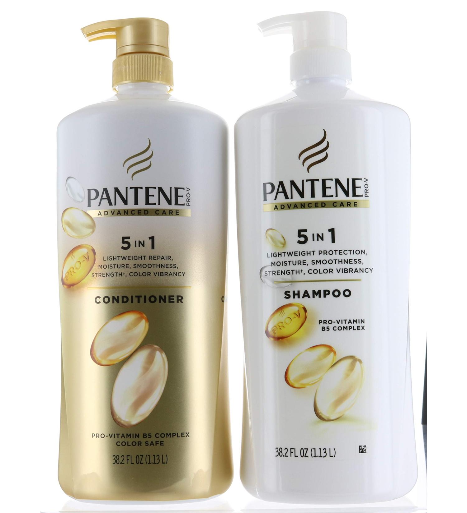 Pantene Advanced Care 5-in-1 Shampoo & Conditioner Set - Moisture, Strength, Smoothness - Pro-Vitamin B5 Complex - 38.2 FL/OZ Each - Buy Online on GoSupps.com