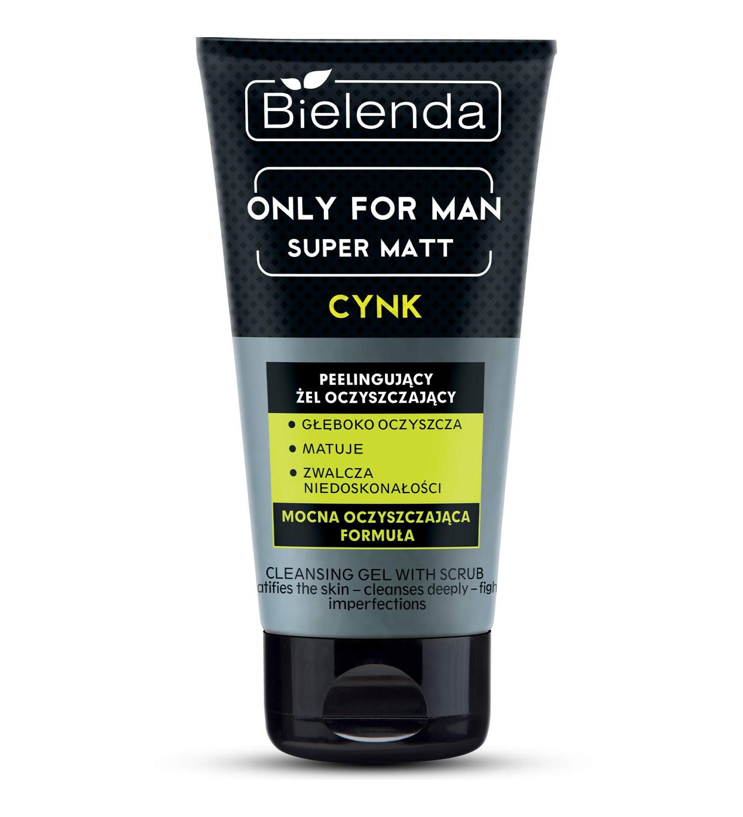 Bielenda Only for Men Super Mat Cleansing Gel with Scrub - 5.3 Oz | International Shipping Available - Buy Online on GoSupps.com