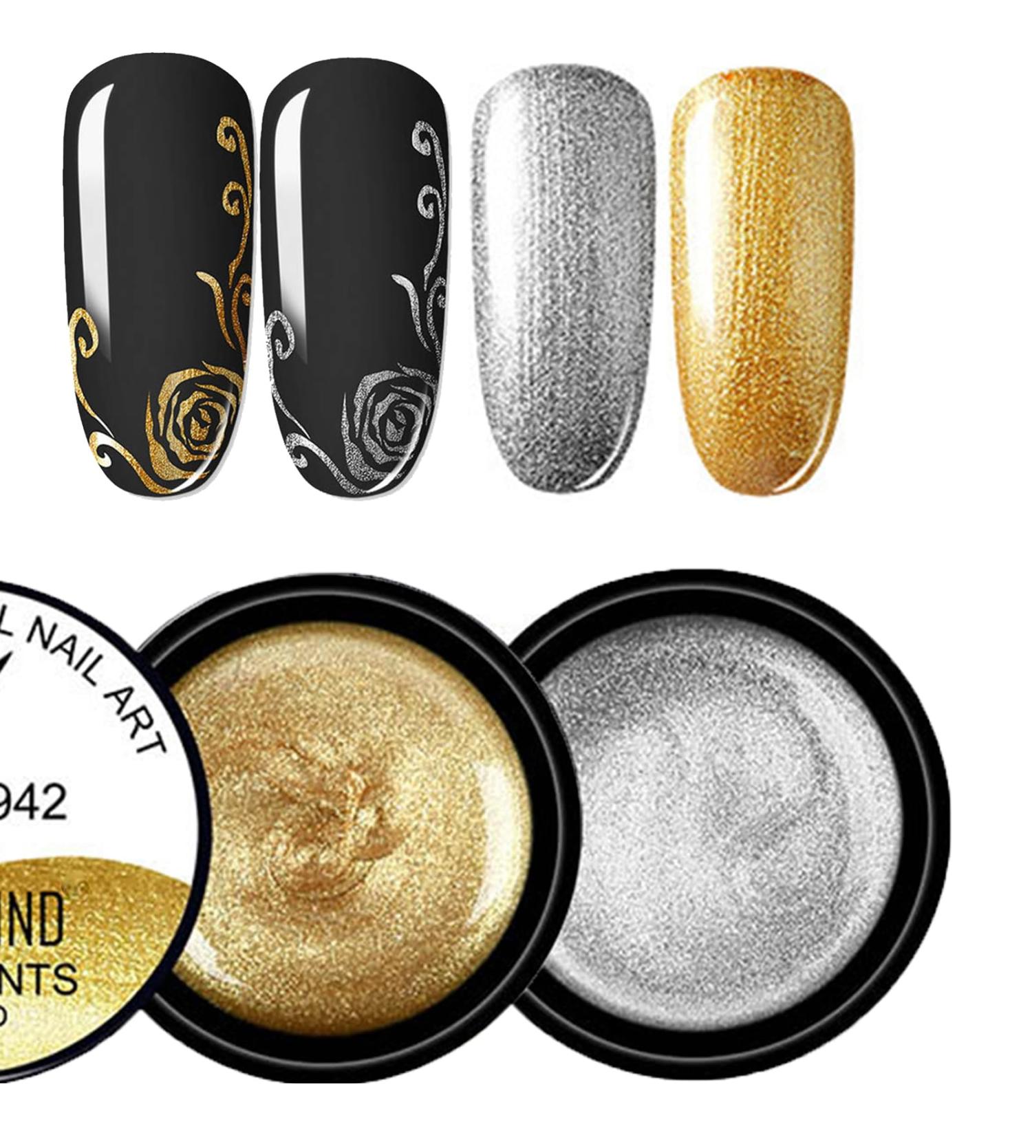 Chrome Gel Nail Polish Metallic Nail Painting Gel Gold Silver Spider Gel Liner Art Soak Off UV Drawing Polish 3D Metal Painting Gel DIY - Buy Online on GoSupps.com