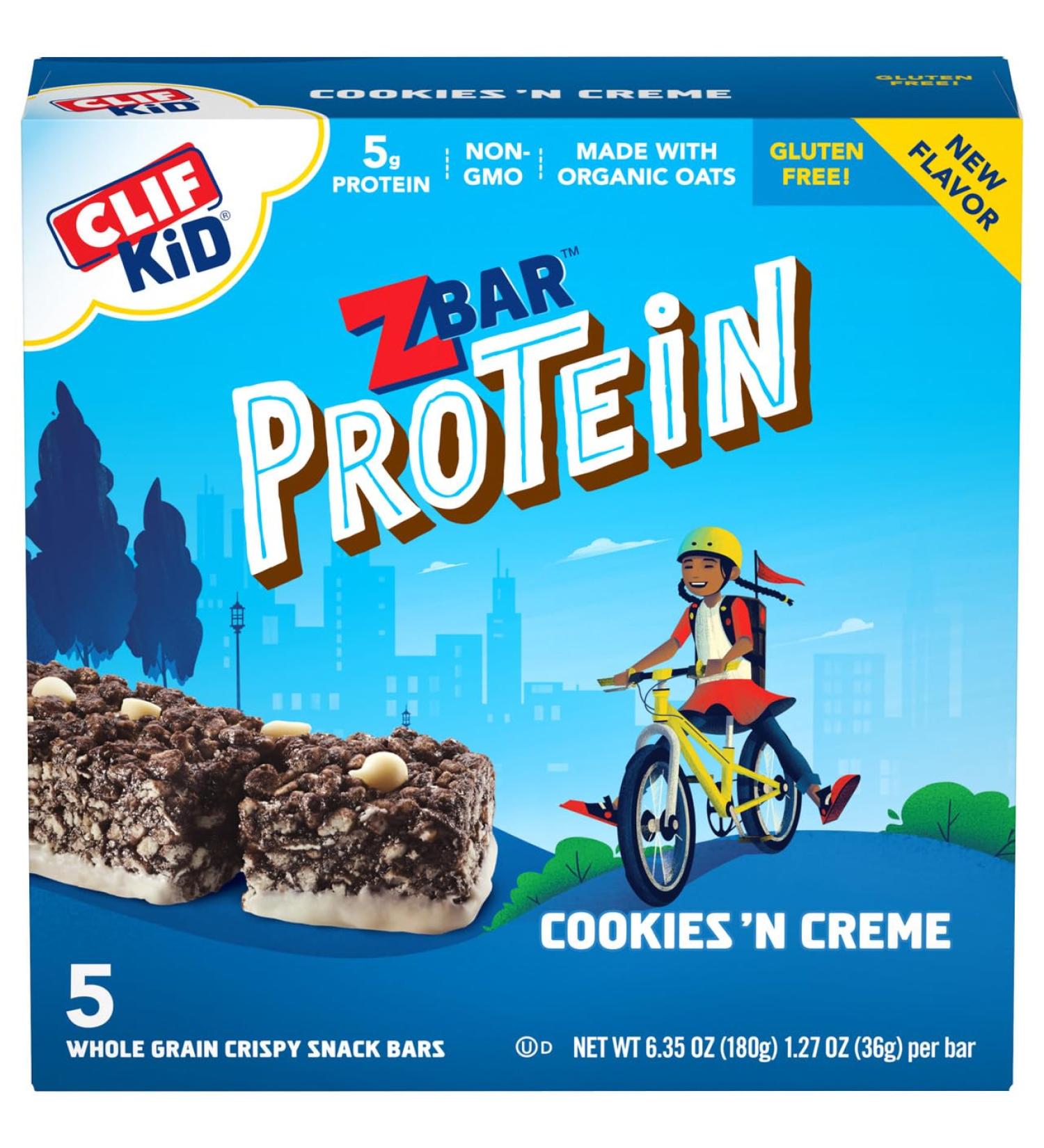Clif Bar ZBar Protein for Kids - Box of 5 (Cookies n Creme)