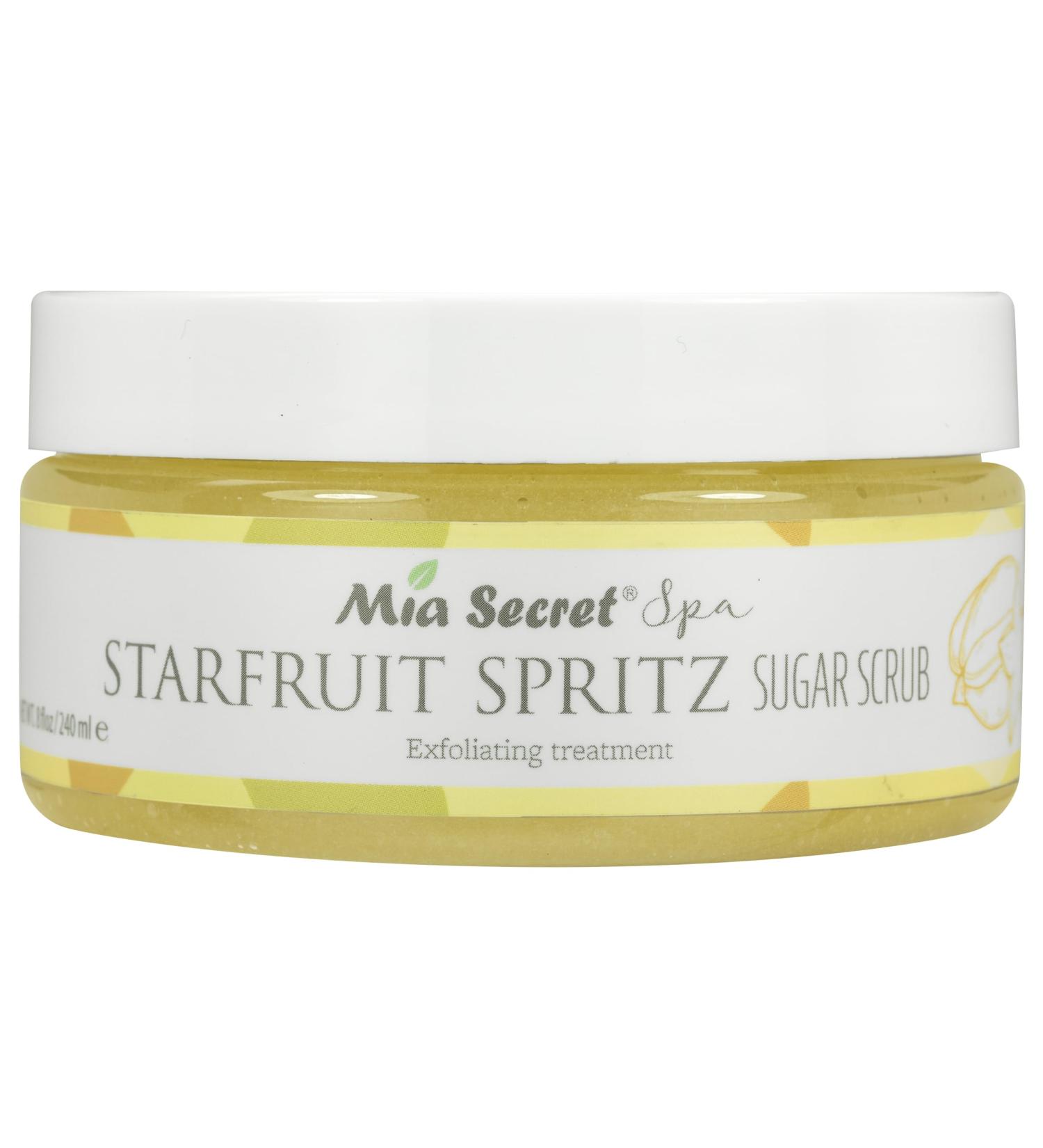 Mia Secret Sugar Scrub Starfruit Spritz spa exfoliant relaxtion skincare MADE IN USA (8 oz.) 8 Ounce (Pack of 1)