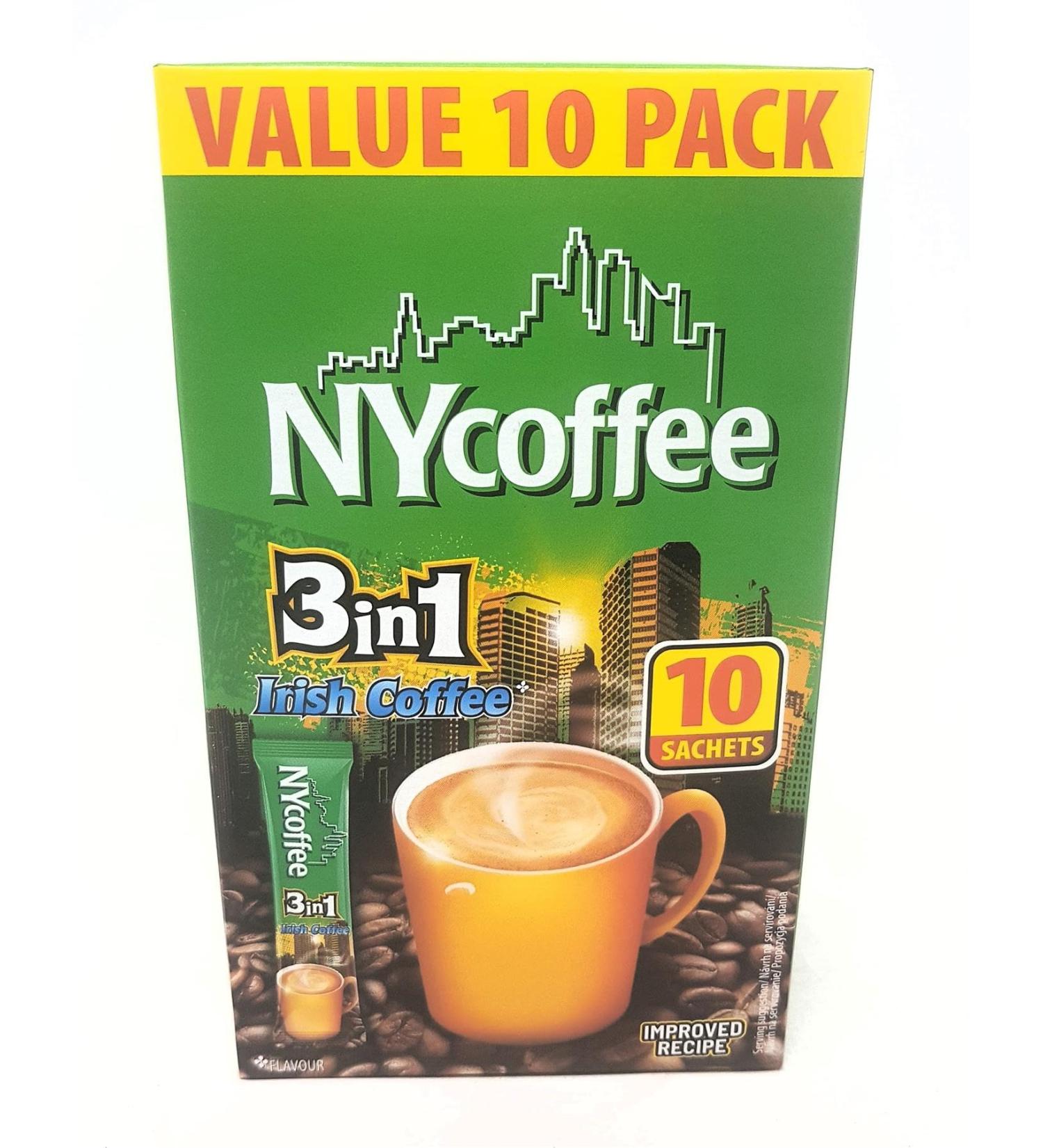 NY Coffee 3in1 Irish Coffee Sachets 140g (10 Sachets) - Box of 10 (Total 100 Sachets) - Buy Online on GoSupps.com